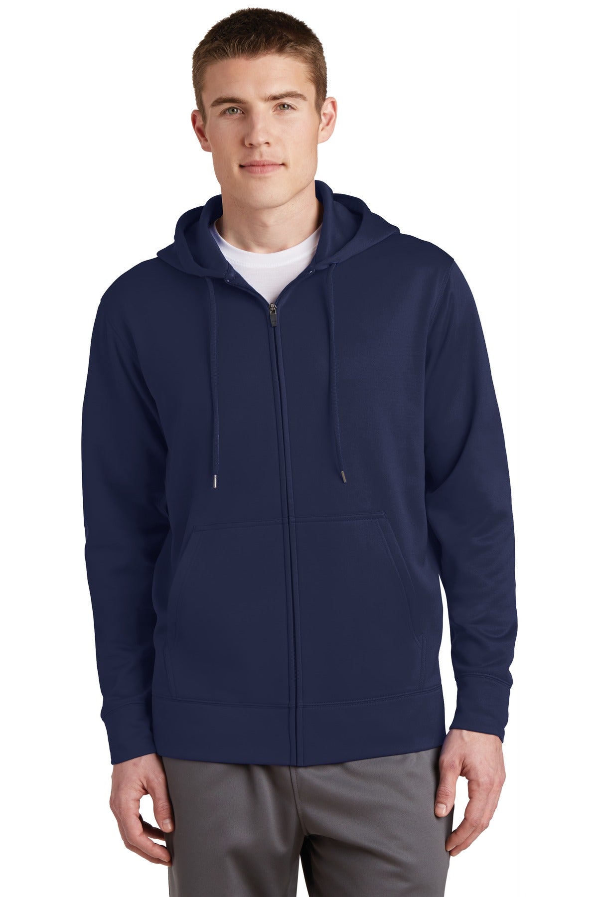 Sport-Tek Sport-Wick Fleece Full-Zip Hooded Jacket.  ST238