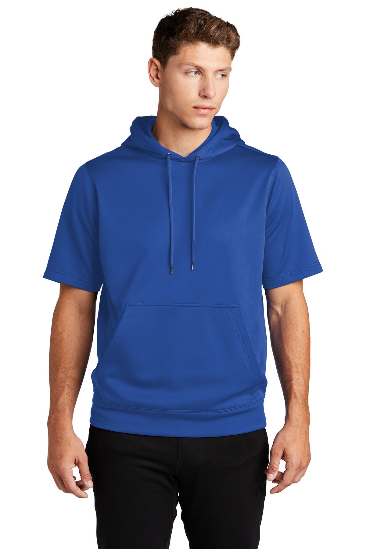 Sport-Tek Sport-Wick Fleece Short Sleeve Hooded Pullover. ST251