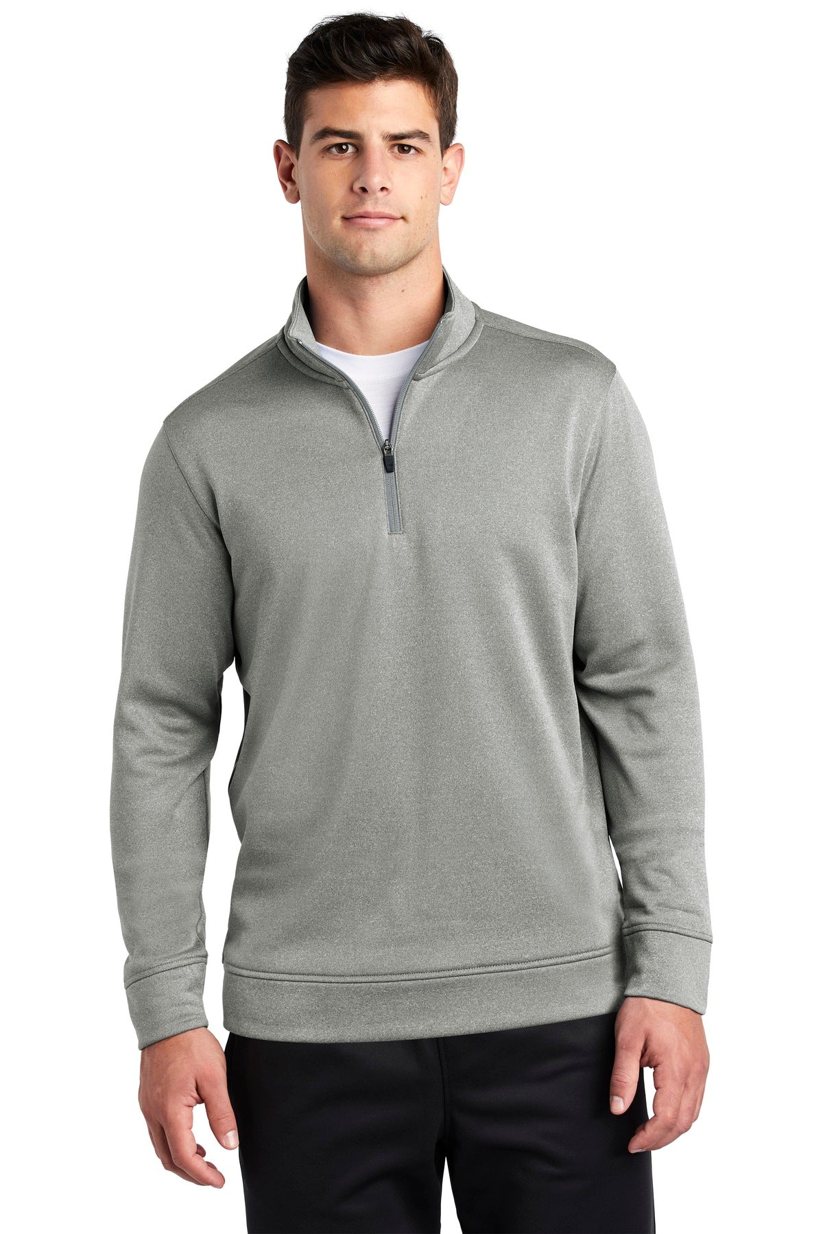 Sport-Tek PosiCharge Sport-Wick Heather Fleece 1/4-Zip Pullover. ST263