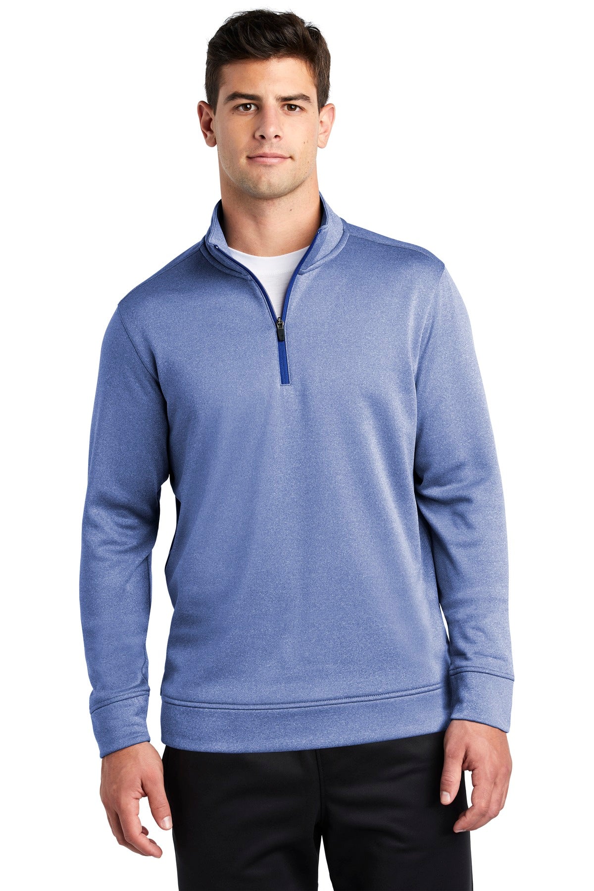 Sport-Tek PosiCharge Sport-Wick Heather Fleece 1/4-Zip Pullover. ST263