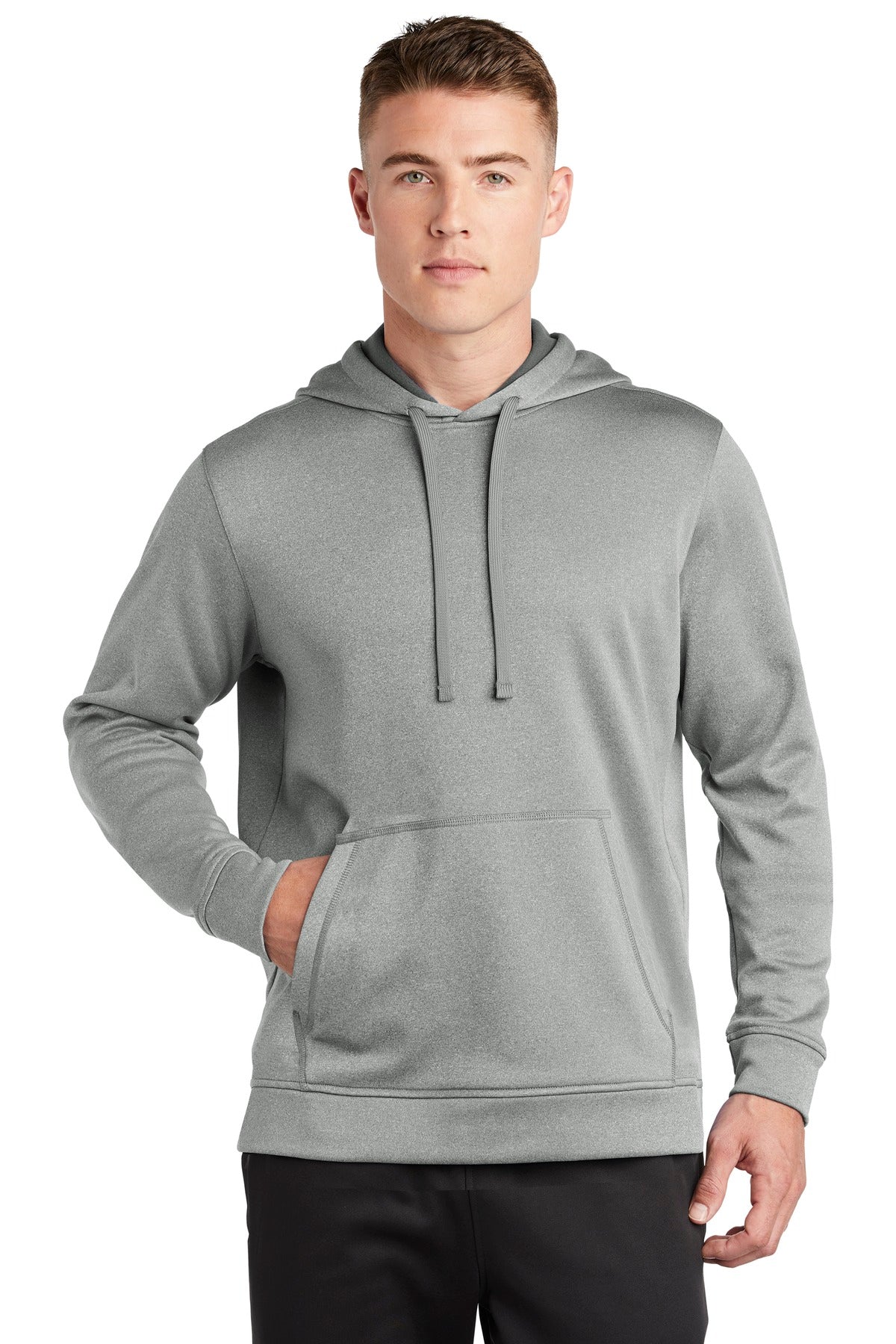 Sport-Tek PosiCharge Sport-Wick Heather Fleece Hooded Pullover. ST264