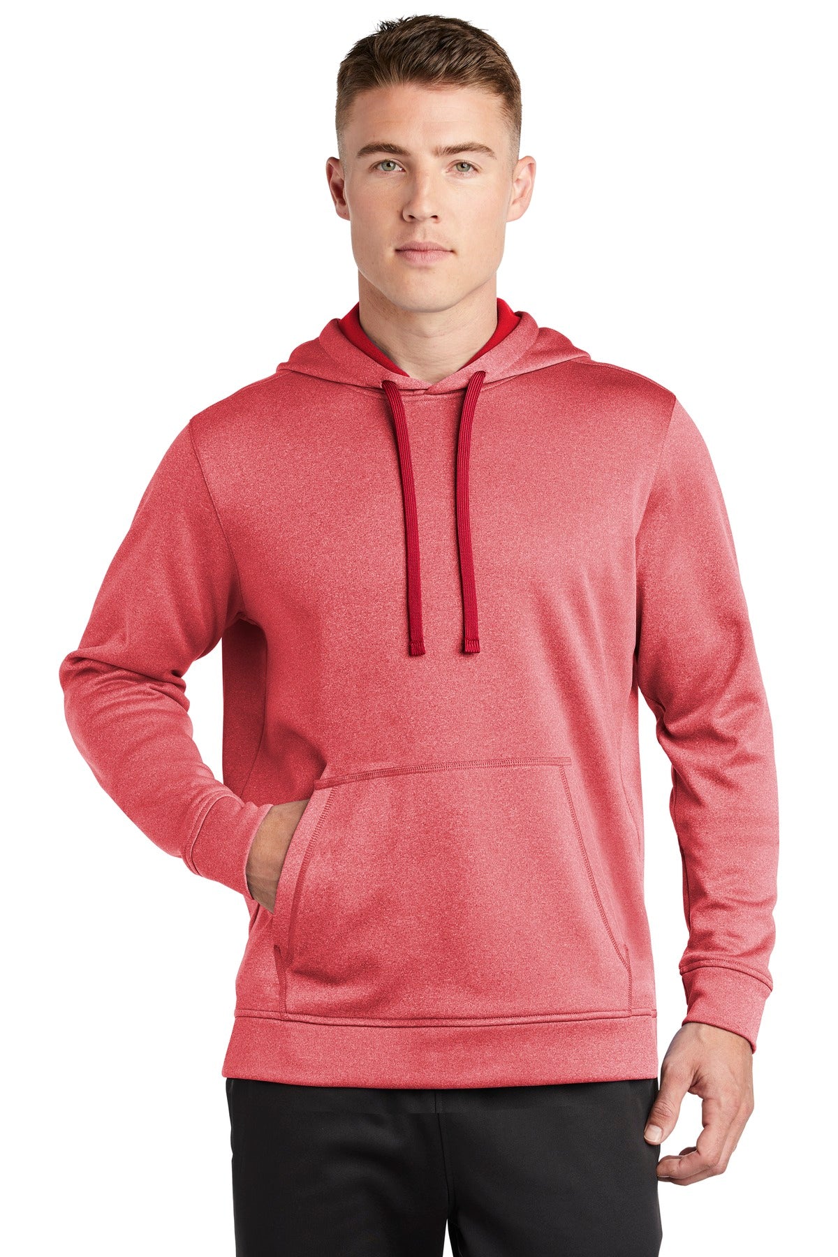 Sport-Tek PosiCharge Sport-Wick Heather Fleece Hooded Pullover. ST264