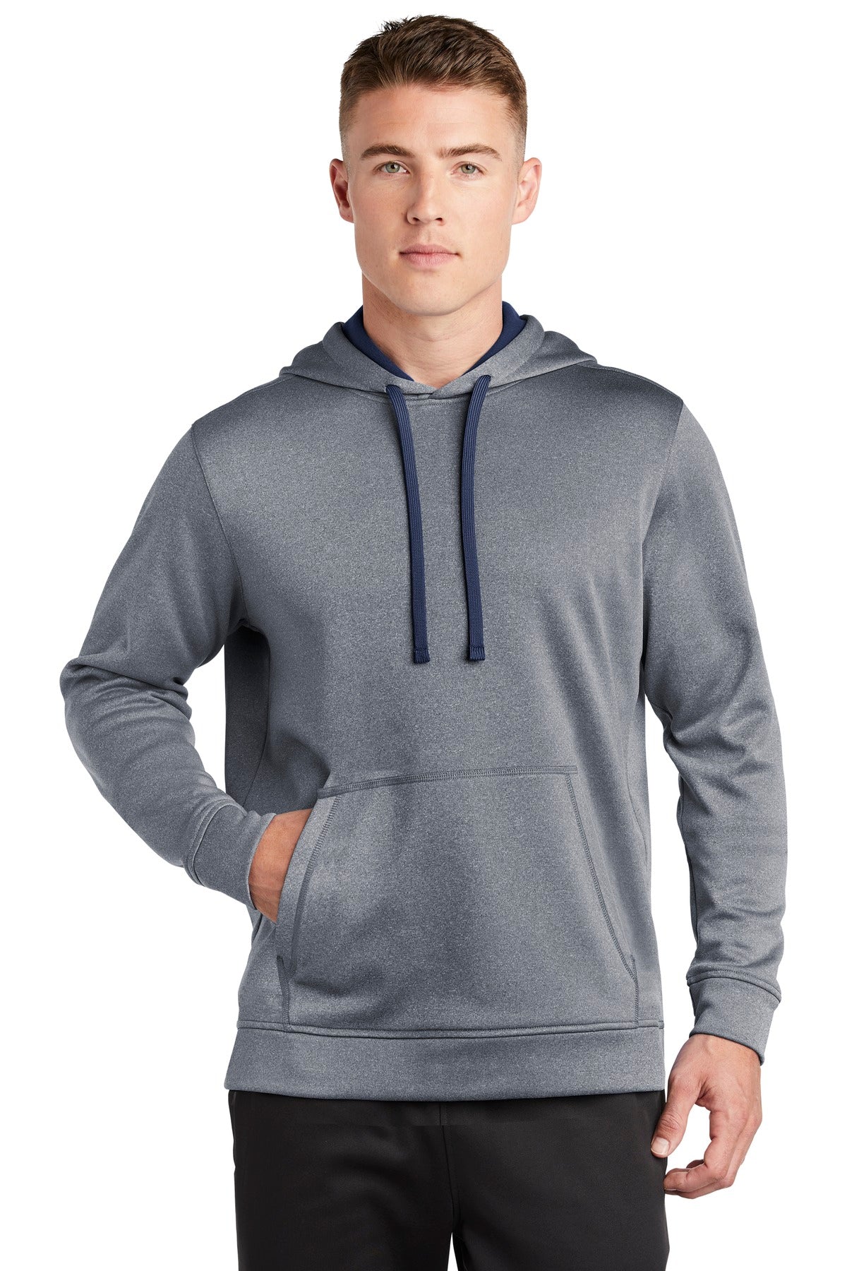 Sport-Tek PosiCharge Sport-Wick Heather Fleece Hooded Pullover. ST264