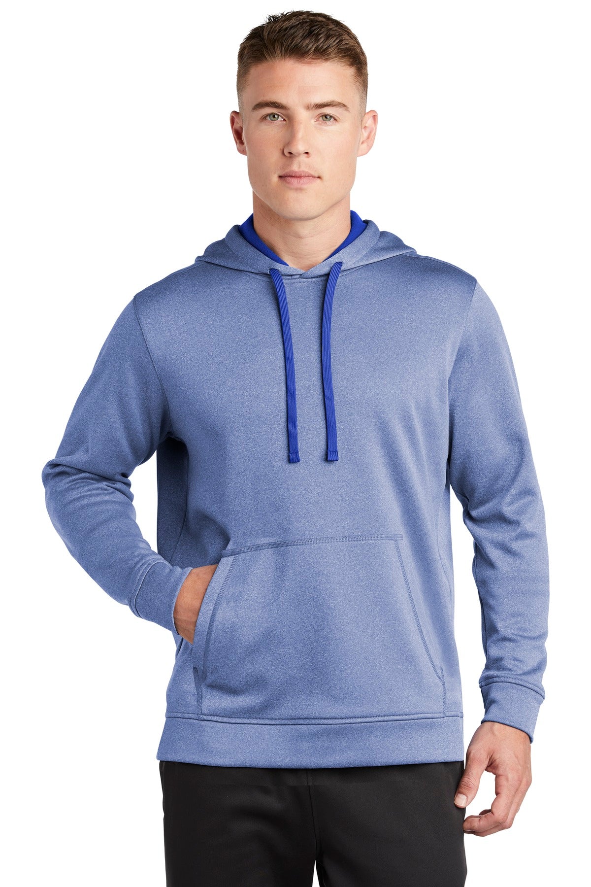 Sport-Tek PosiCharge Sport-Wick Heather Fleece Hooded Pullover. ST264