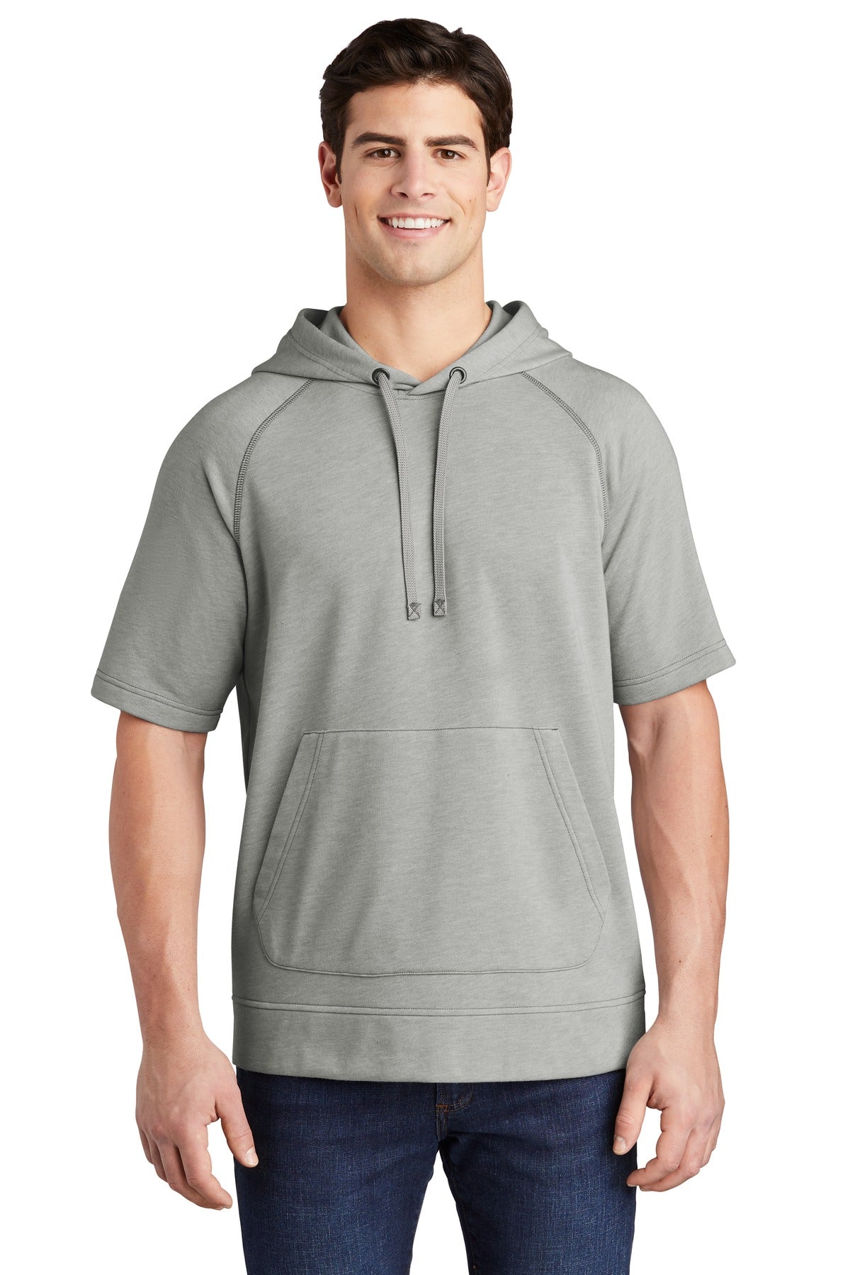 Sport-Tek PosiCharge Tri-Blend Wicking Fleece Short Sleeve Hooded Pullover ST297