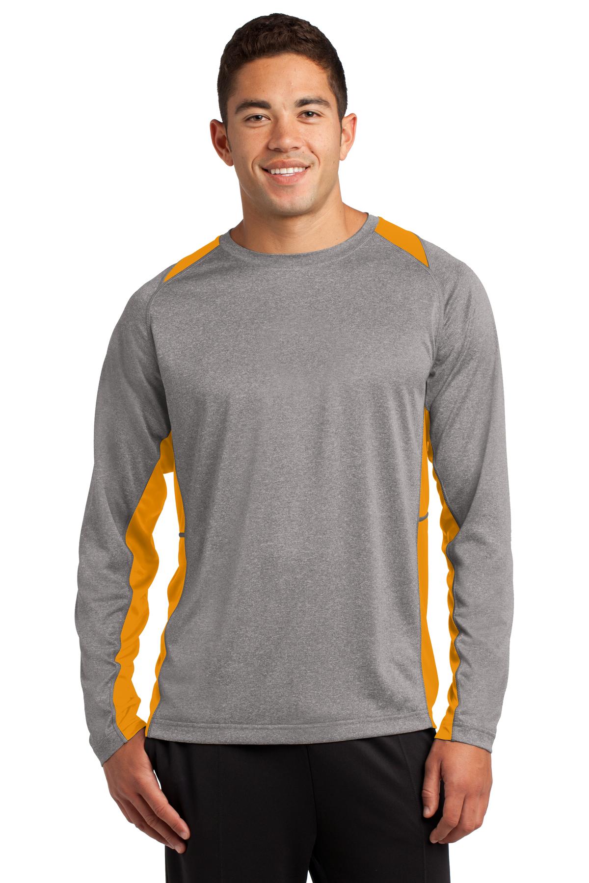 Sport-Tek Long Sleeve Heather Colorblock Contender Tee. ST361LS