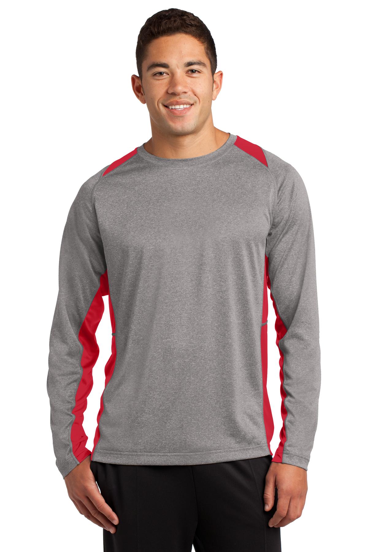 Sport-Tek Long Sleeve Heather Colorblock Contender Tee. ST361LS