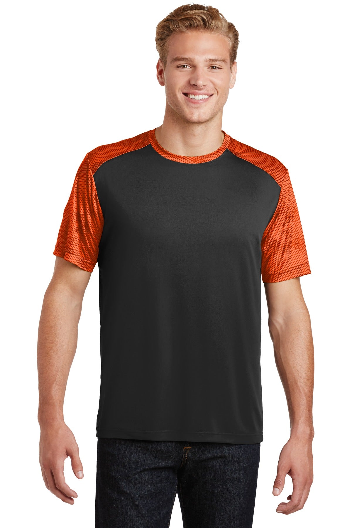 Sport-Tek CamoHex Colorblock Tee. ST371