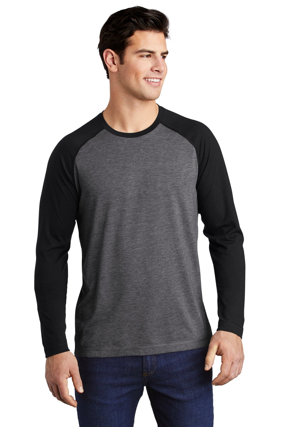 Sport-Tek PosiCharge Long Sleeve Tri-Blend Wicking Raglan Tee ST400LS