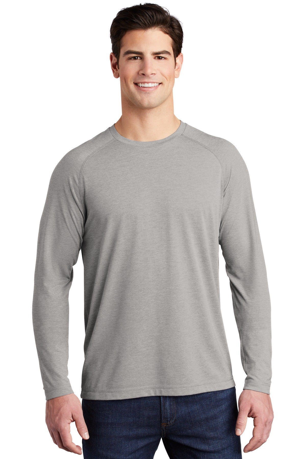 Sport-Tek PosiCharge Long Sleeve Tri-Blend Wicking Raglan Tee ST400LS