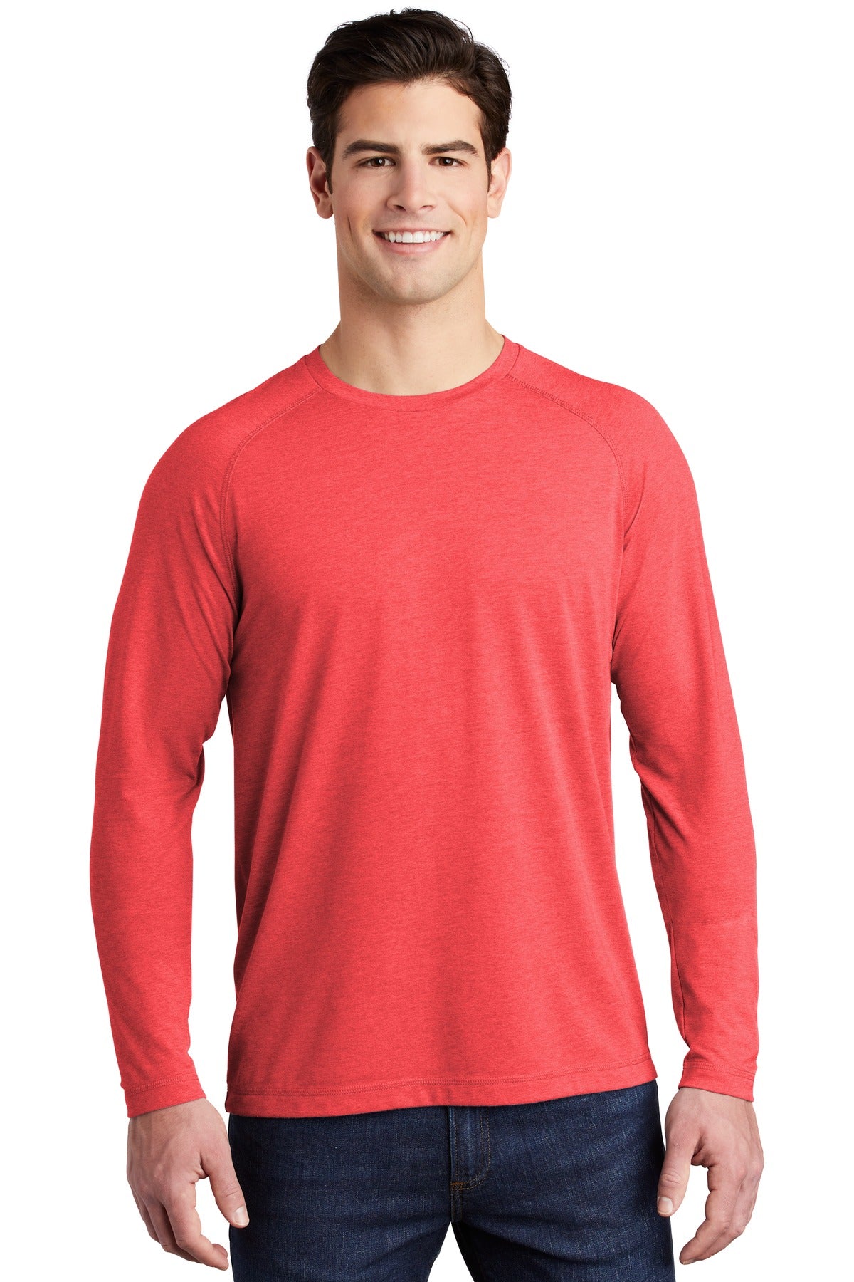 Sport-Tek PosiCharge Long Sleeve Tri-Blend Wicking Raglan Tee ST400LS