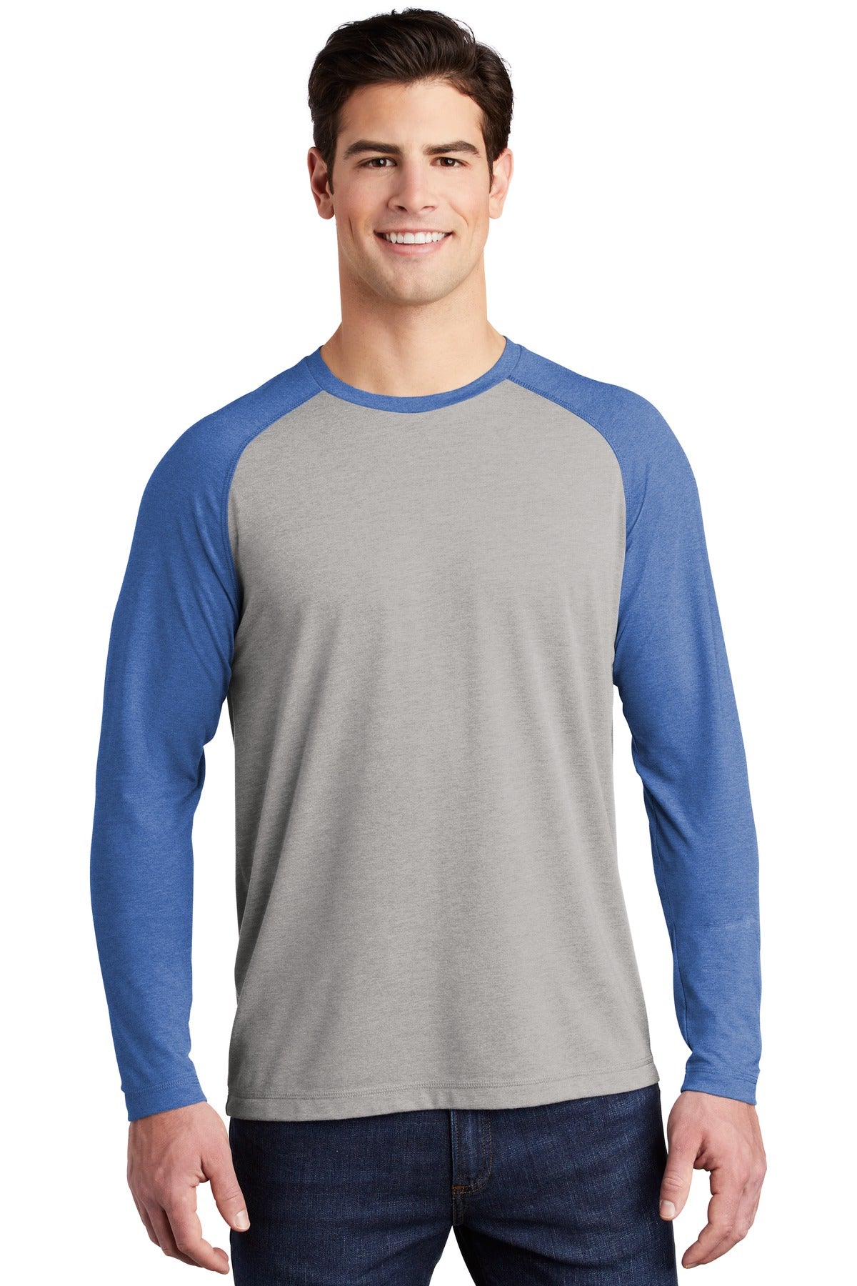 Sport-Tek PosiCharge Long Sleeve Tri-Blend Wicking Raglan Tee ST400LS