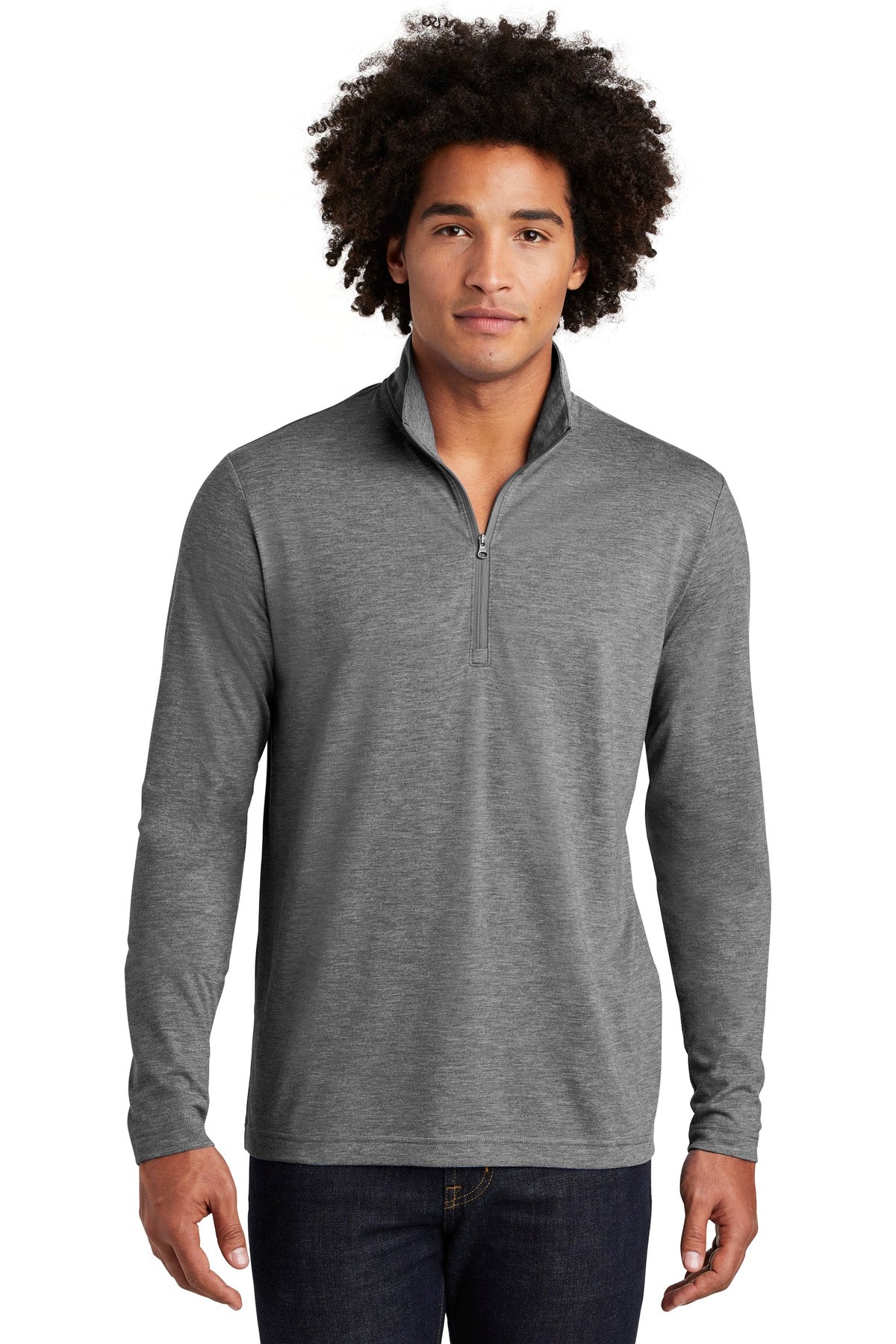 Sport-Tek PosiCharge Tri-Blend Wicking 1/4-Zip Pullover. ST407