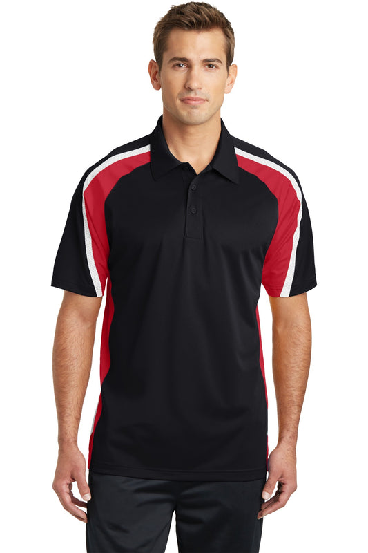 Sport-Tek Tricolor Micropique Sport-Wick Polo. ST654