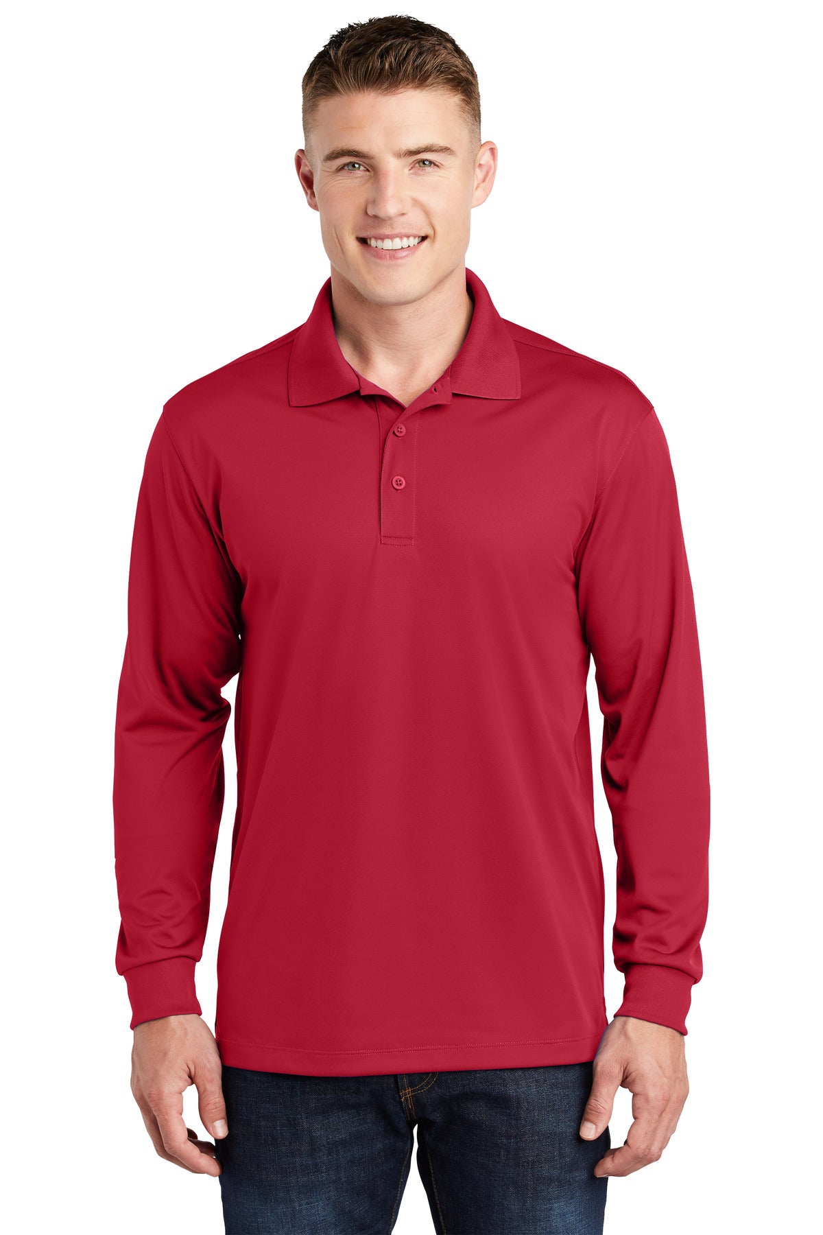 Sport-Tek Long Sleeve Micropique Sport-Wick Polo. ST657