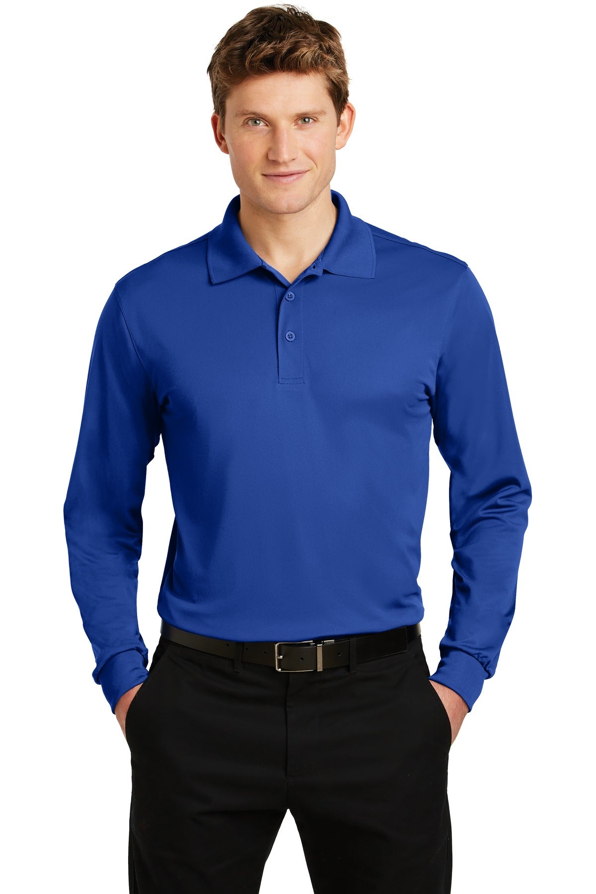 Sport-Tek Long Sleeve Micropique Sport-Wick Polo. ST657