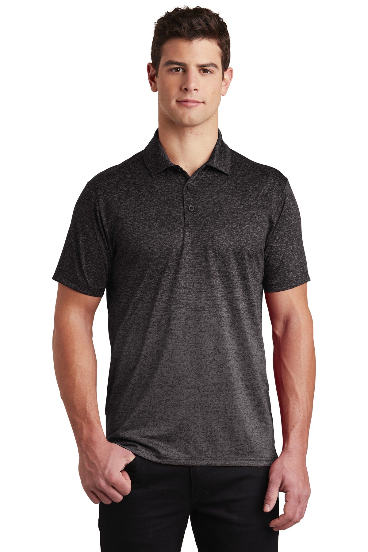 Sport-Tek Ombre Heather Polo. ST671