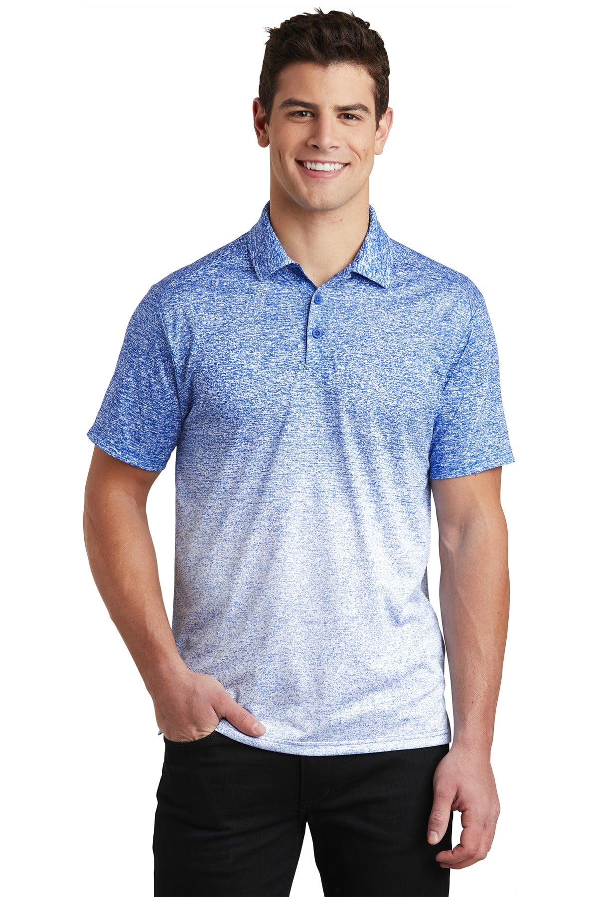 Sport-Tek Ombre Heather Polo. ST671