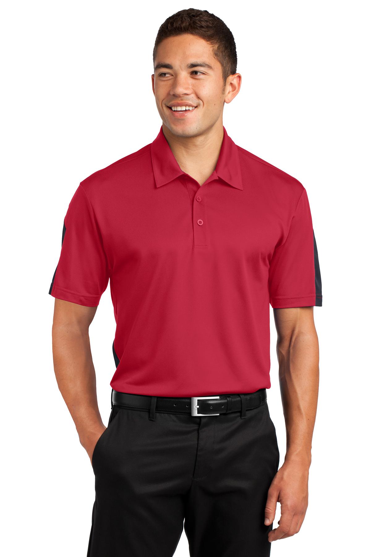 Sport-Tek PosiCharge® Active Textured Colorblock Polo. ST695