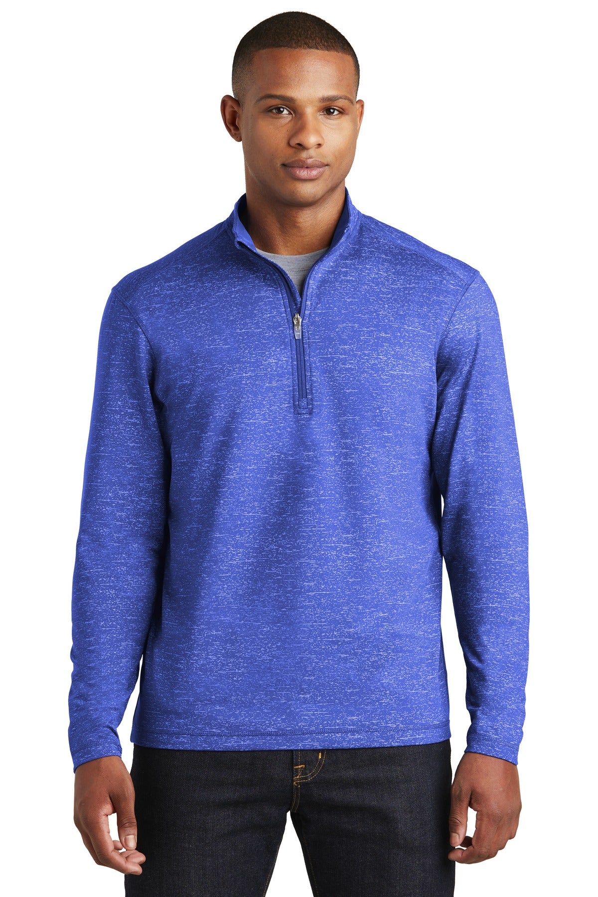 Sport-Tek Sport-Wick Stretch Reflective Heather 1/2-Zip Pullover. ST855