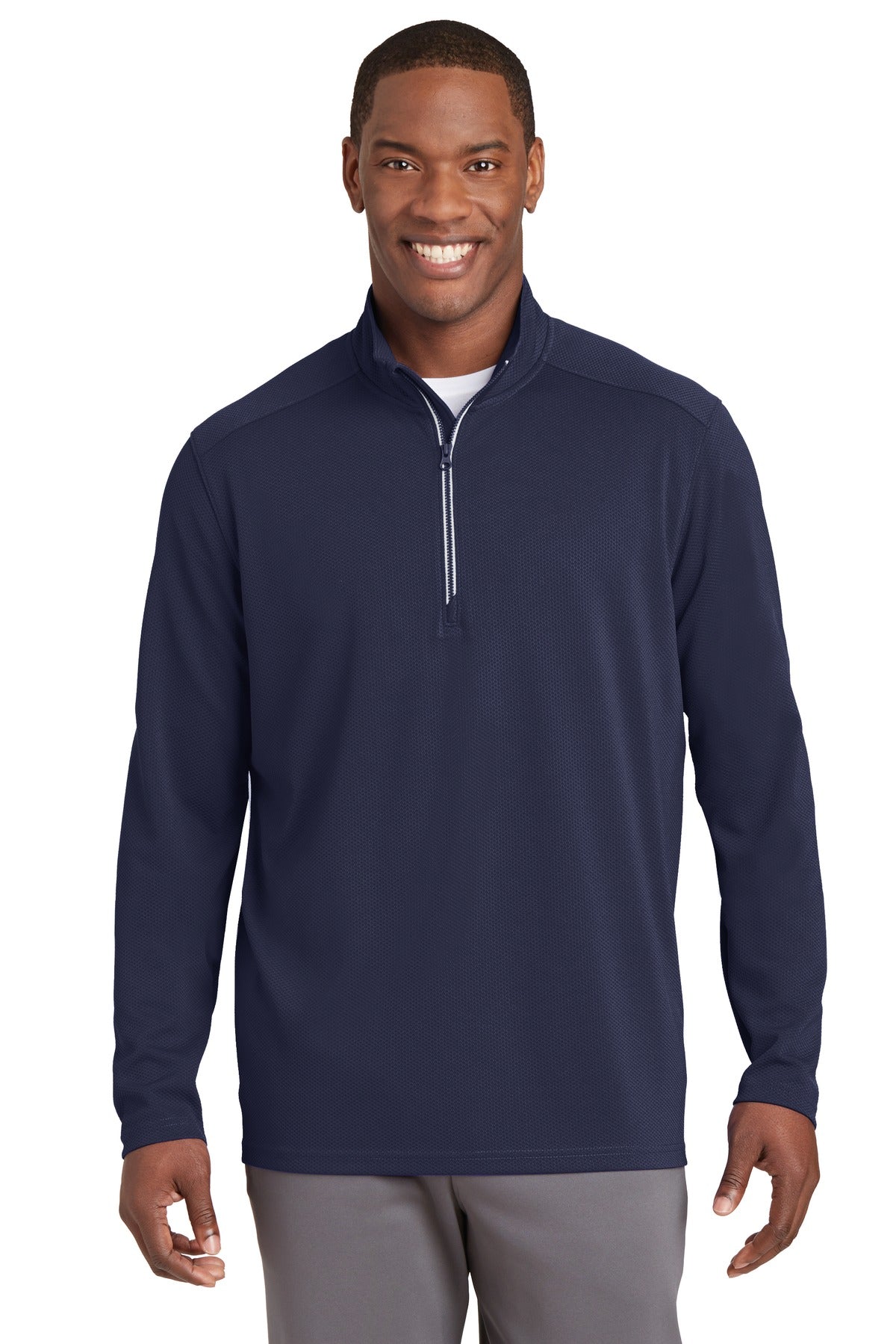 Sport-Tek Sport-Wick Textured 1/4-Zip Pullover.  ST860