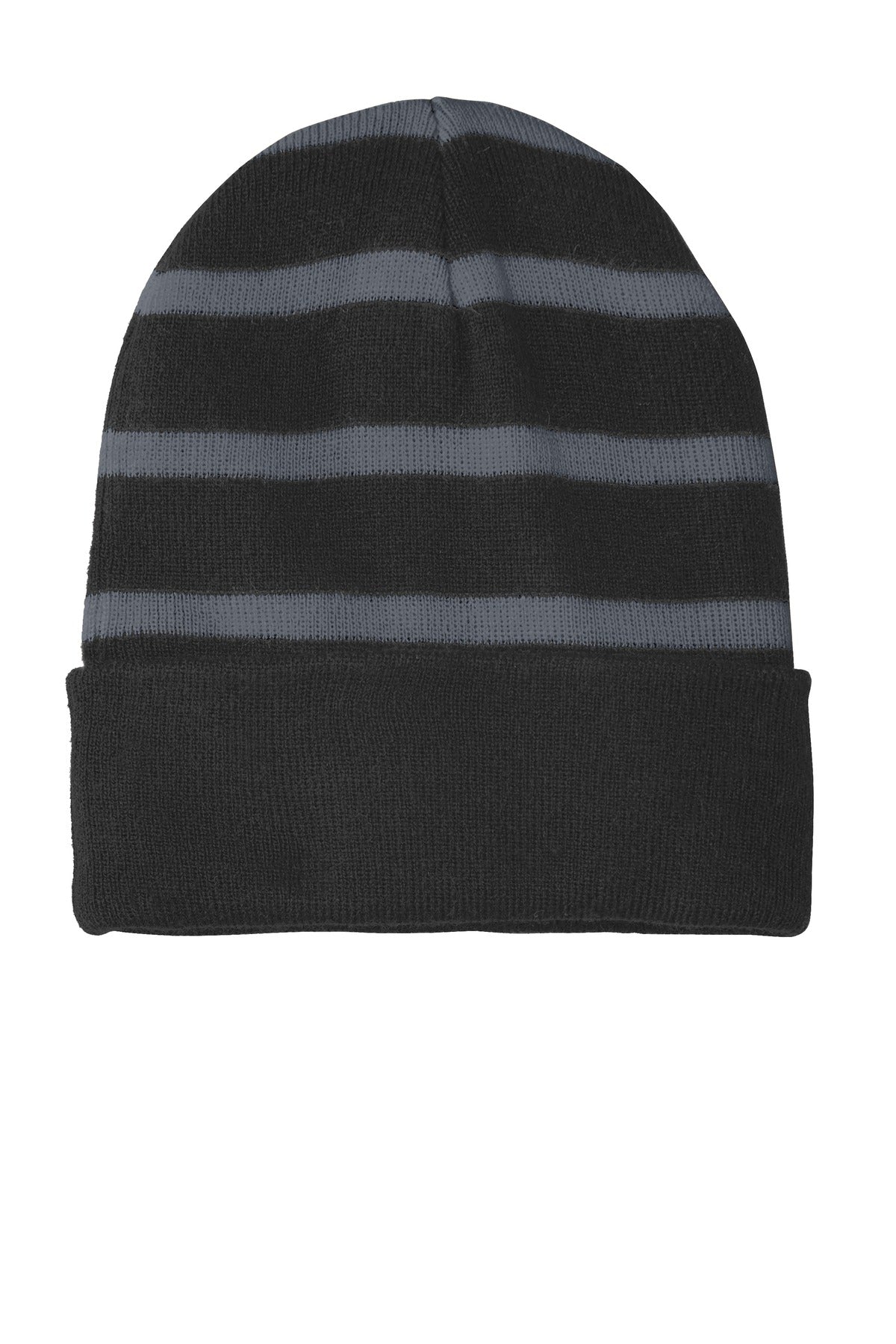 Sport-Tek Striped Beanie with Solid Band. STC31