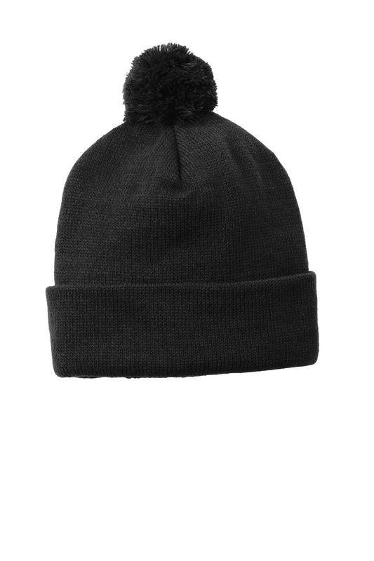 Sport-Tek Solid Pom Pom Beanie. STC37