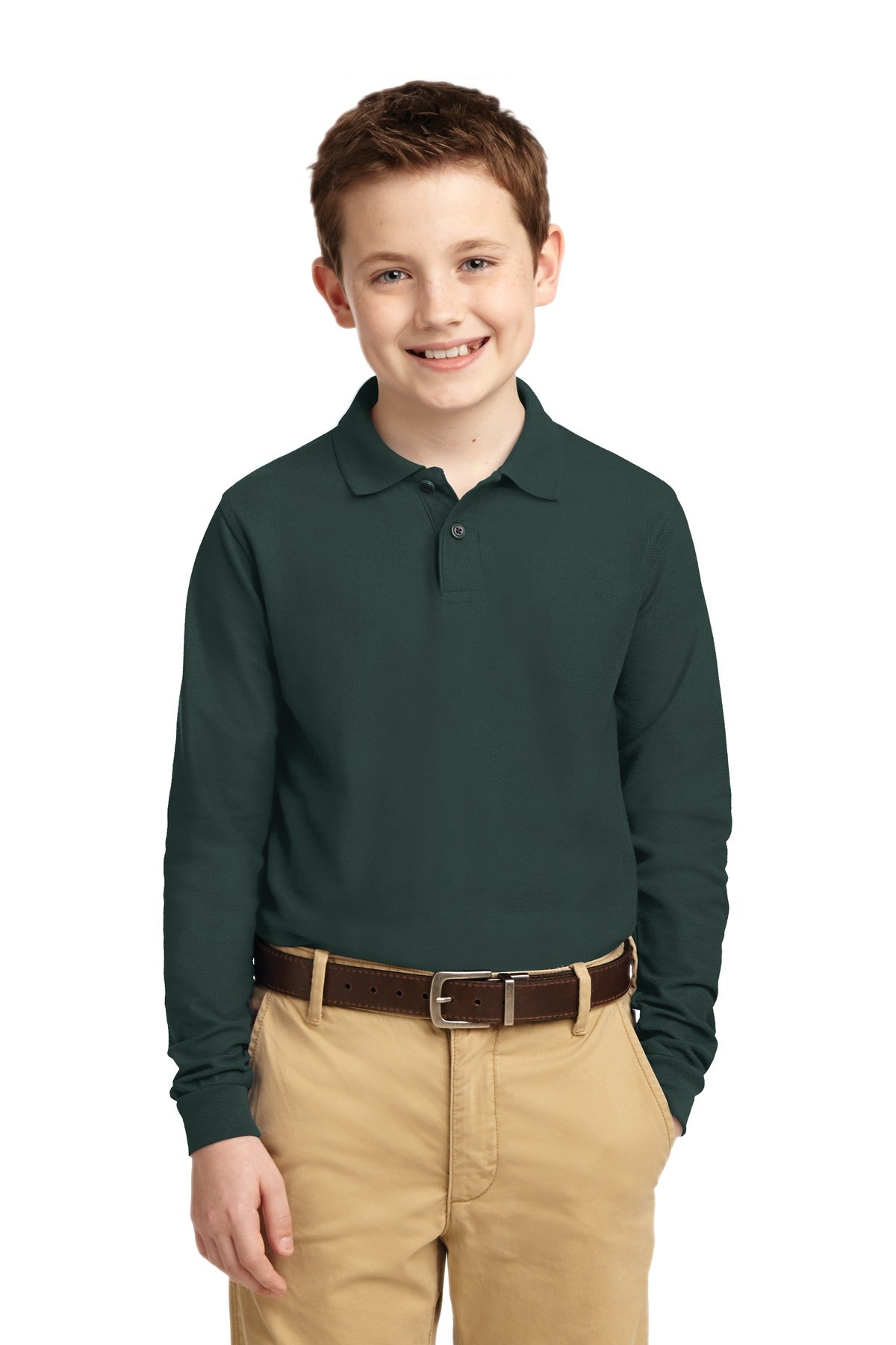 Port Authority Youth Long Sleeve Silk Touch Polo.  Y500LS