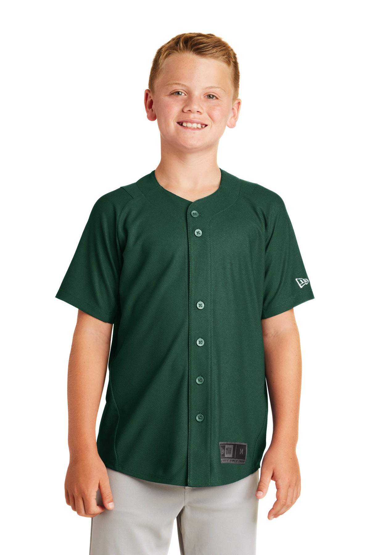 New Era Youth Diamond Era Full-Button Jersey. YNEA220