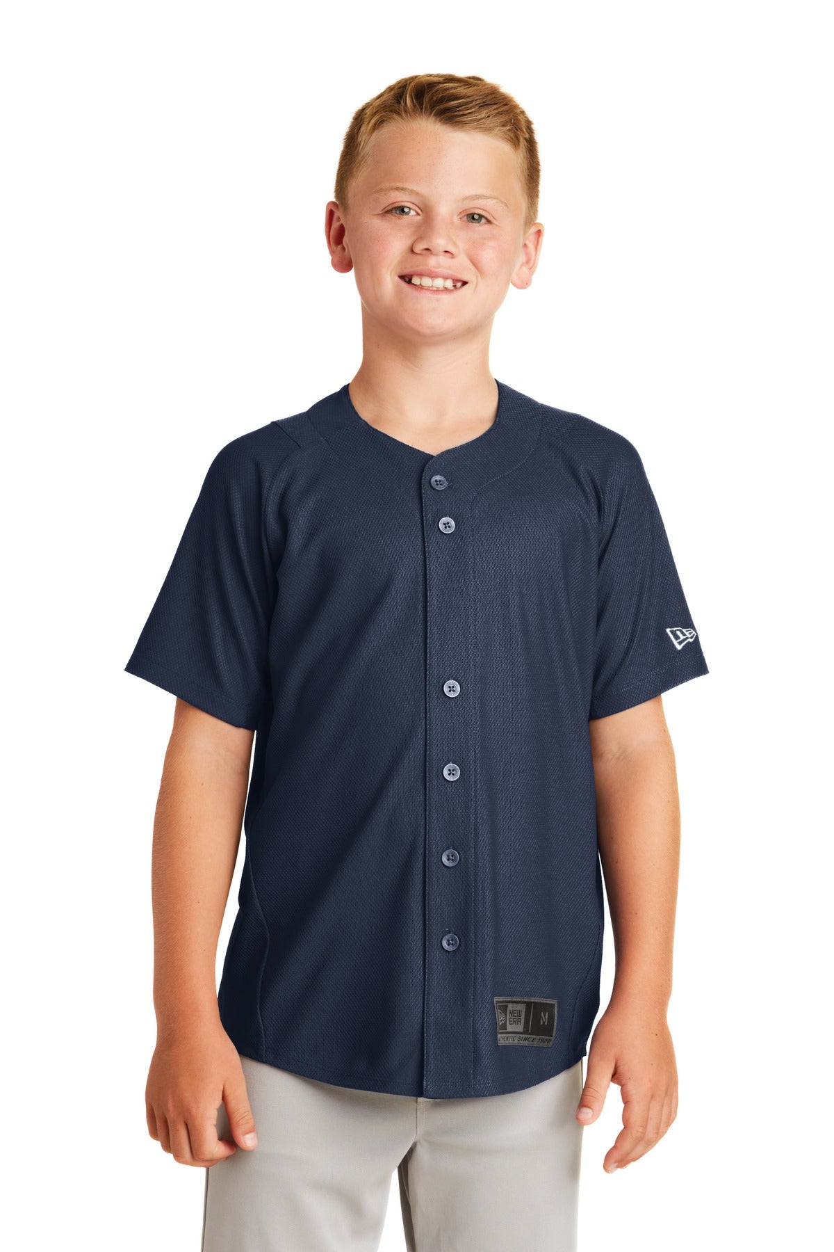 New Era Youth Diamond Era Full-Button Jersey. YNEA220