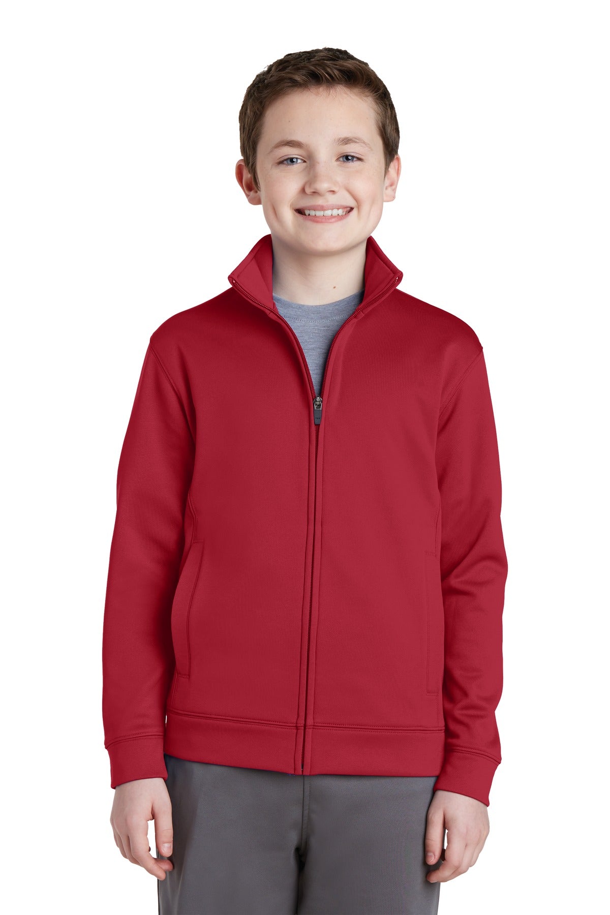 Sport-Tek Youth Sport-Wick Fleece Full-Zip Jacket.  YST241