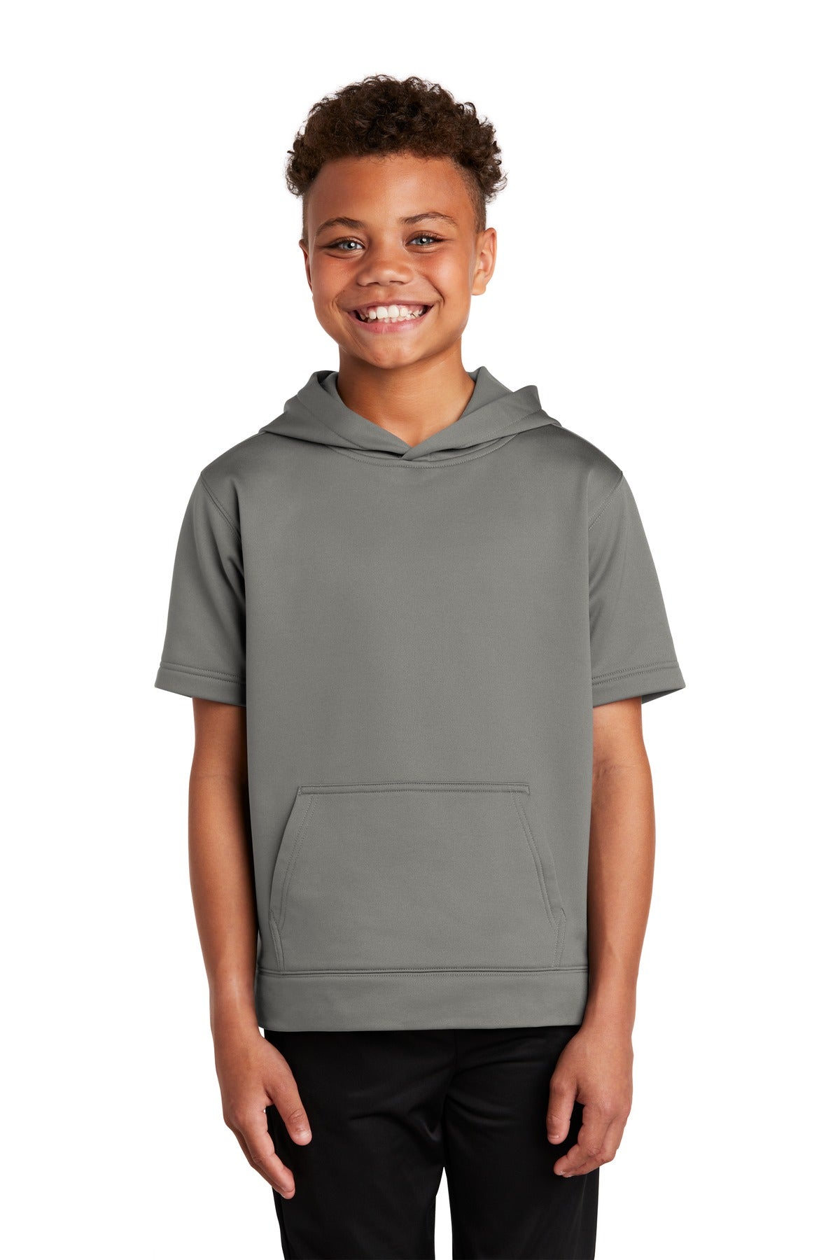 Sport-Tek Youth Sport-Wick Fleece Short Sleeve Hooded Pullover. YST251