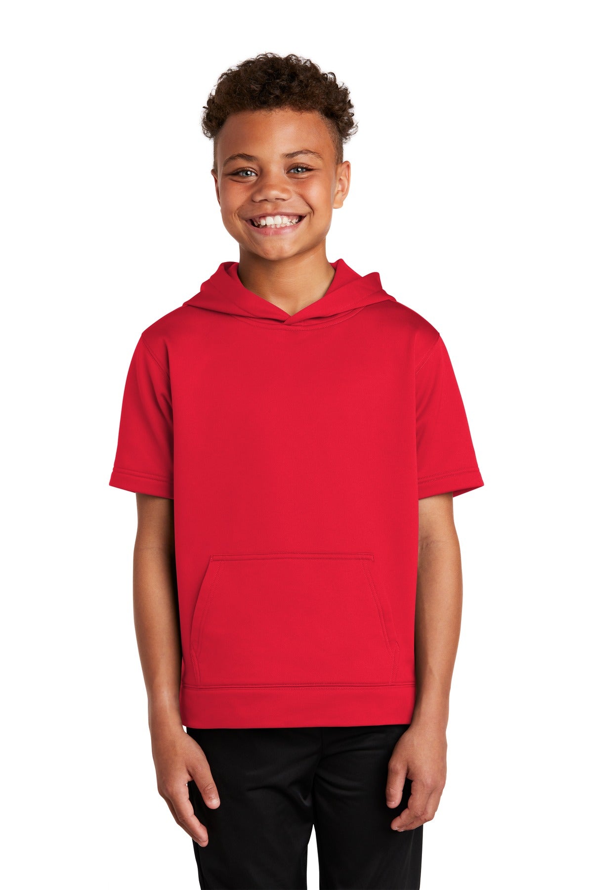 Sport-Tek Youth Sport-Wick Fleece Short Sleeve Hooded Pullover. YST251