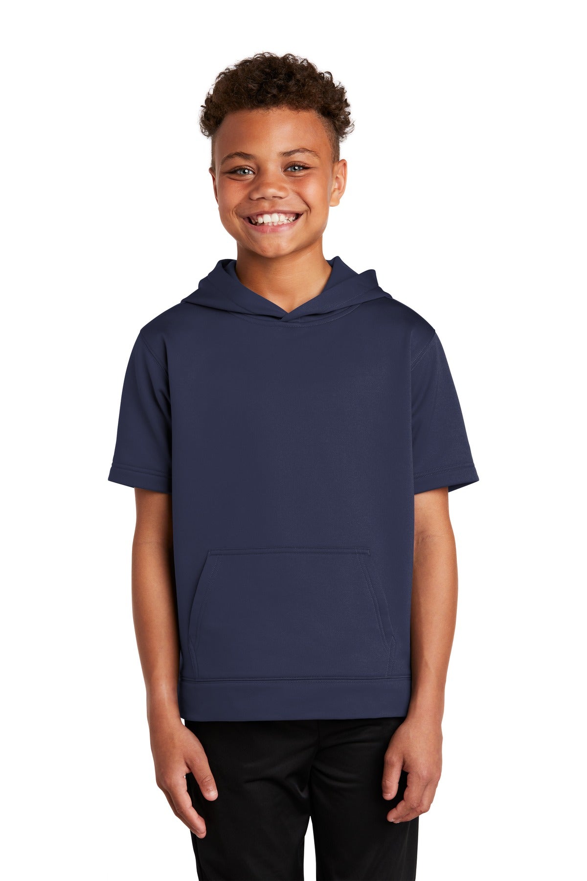 Sport-Tek Youth Sport-Wick Fleece Short Sleeve Hooded Pullover. YST251