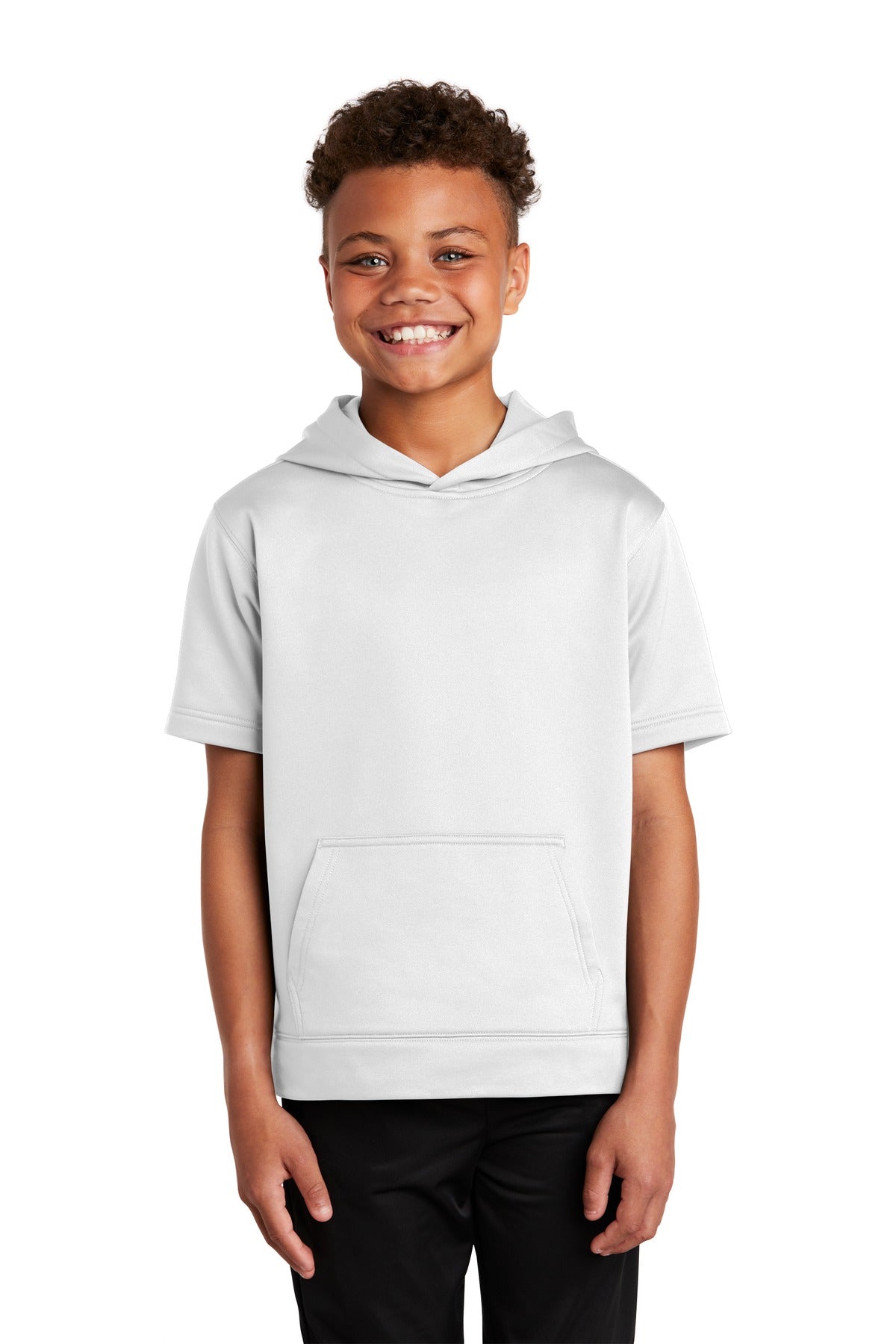 Sport-Tek Youth Sport-Wick Fleece Short Sleeve Hooded Pullover. YST251