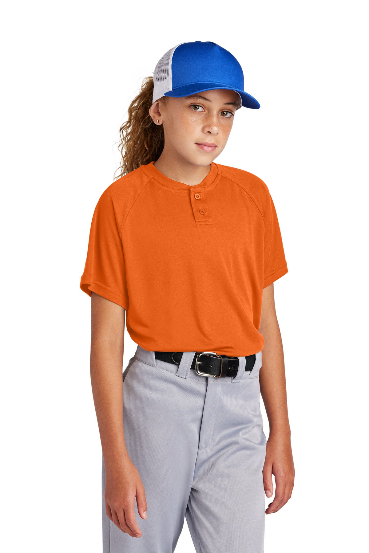 Sport-Tek Youth PosiCharge Competitor 2-Button Henley YST359