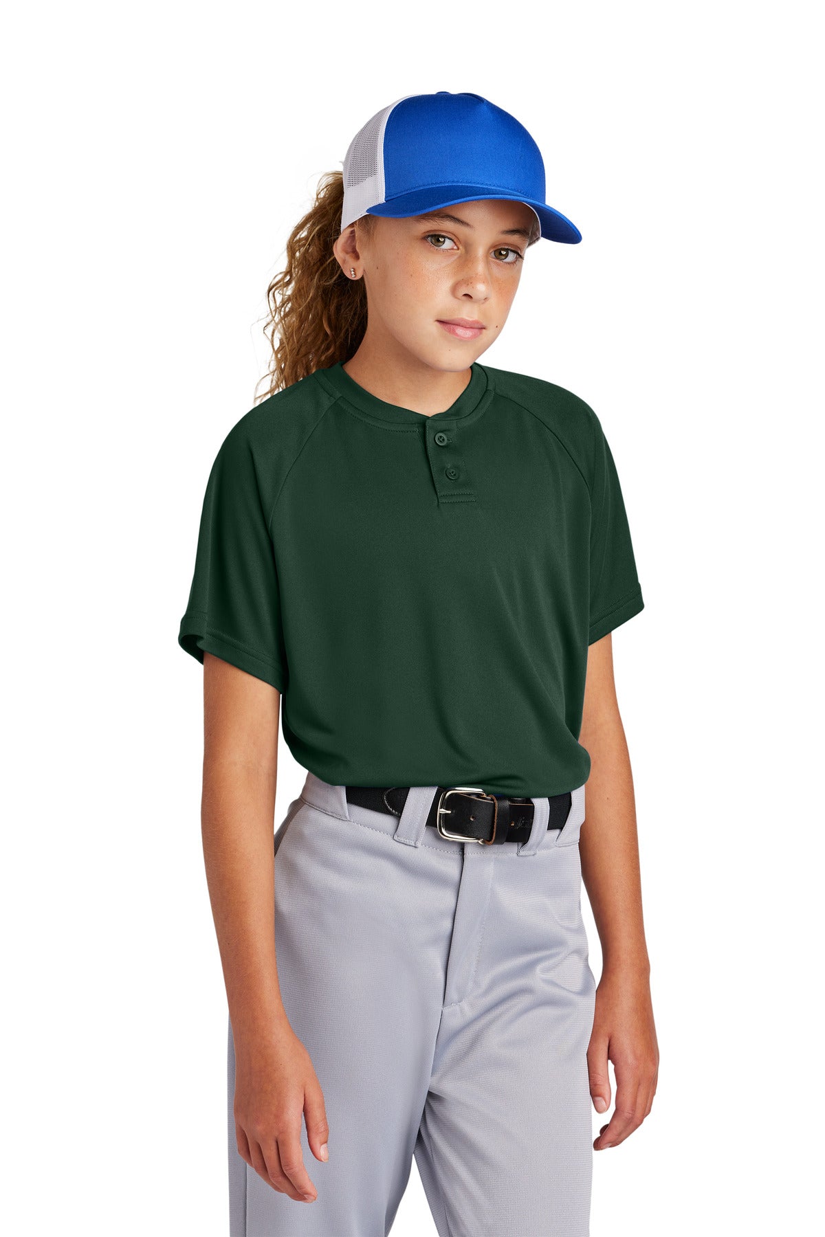 Sport-Tek Youth PosiCharge Competitor 2-Button Henley YST359