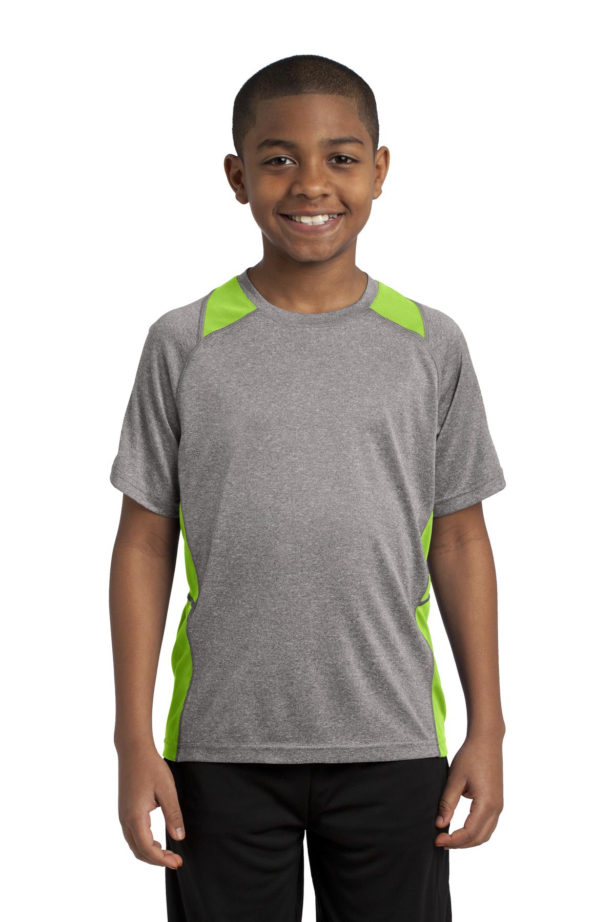 Sport-Tek Youth Heather Colorblock Contender Tee. YST361