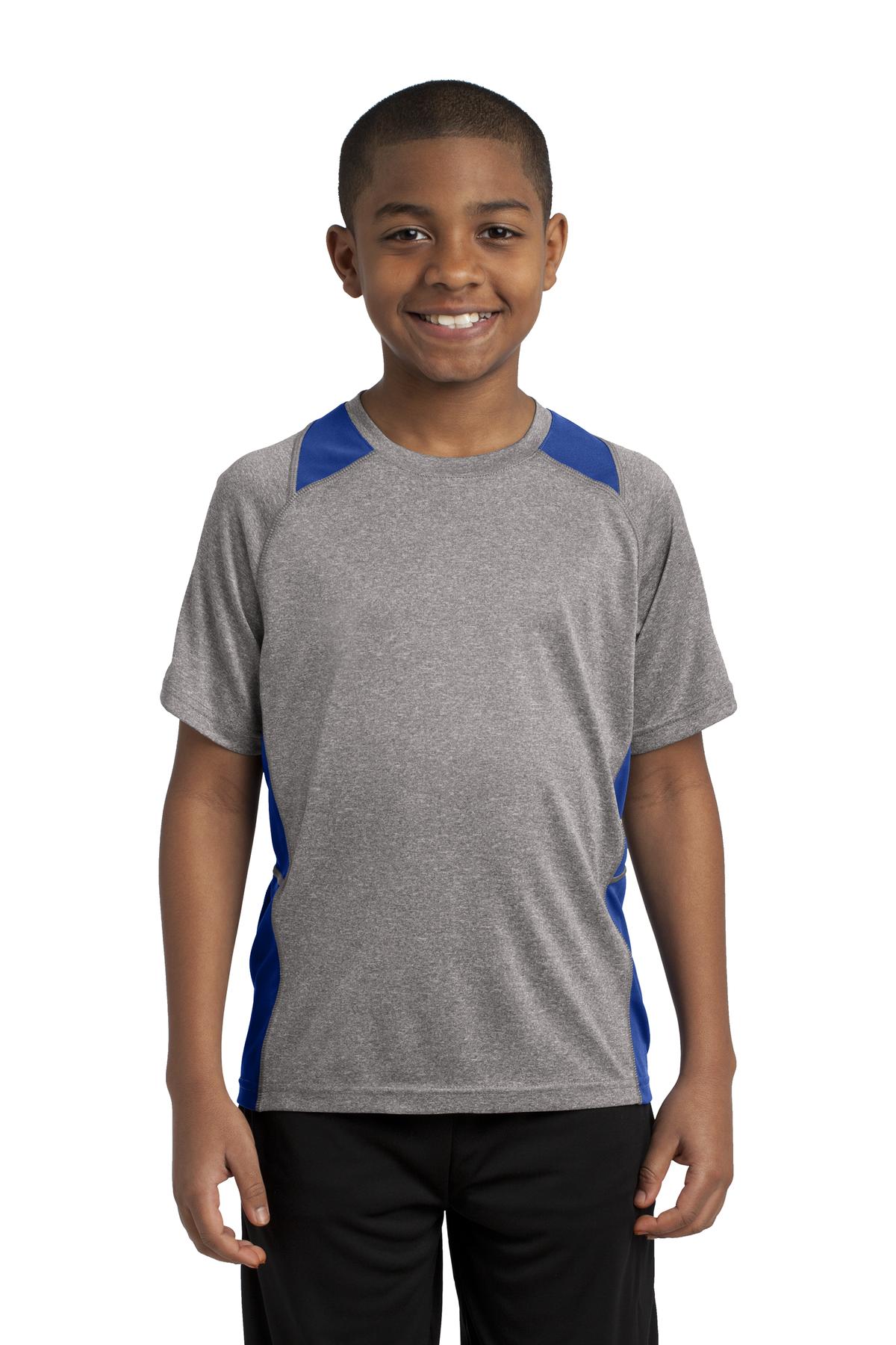 Sport-Tek Youth Heather Colorblock Contender Tee. YST361