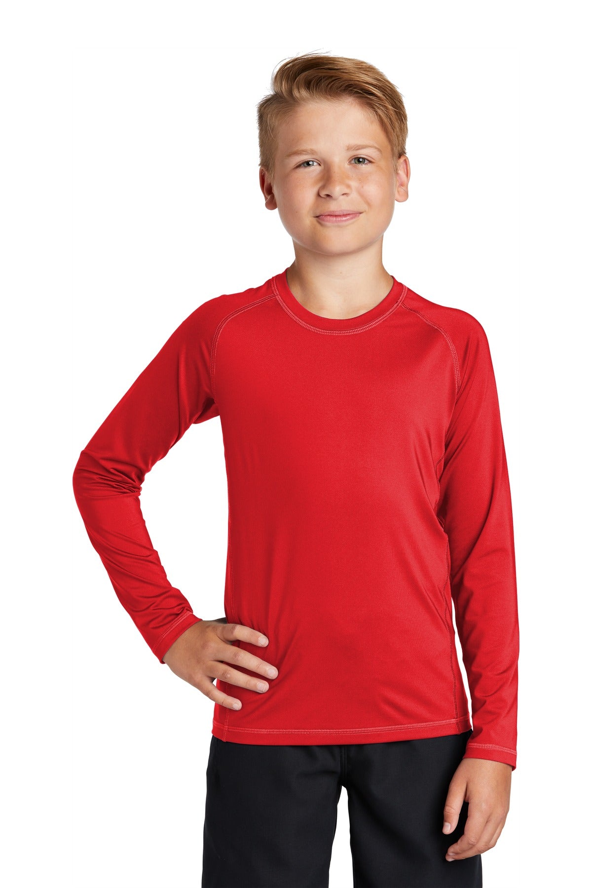 Sport-Tek Youth Long Sleeve Rashguard Tee. YST470LS