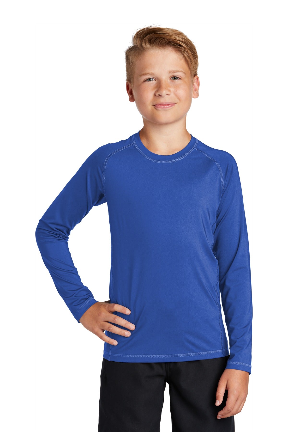 Sport-Tek Youth Long Sleeve Rashguard Tee. YST470LS