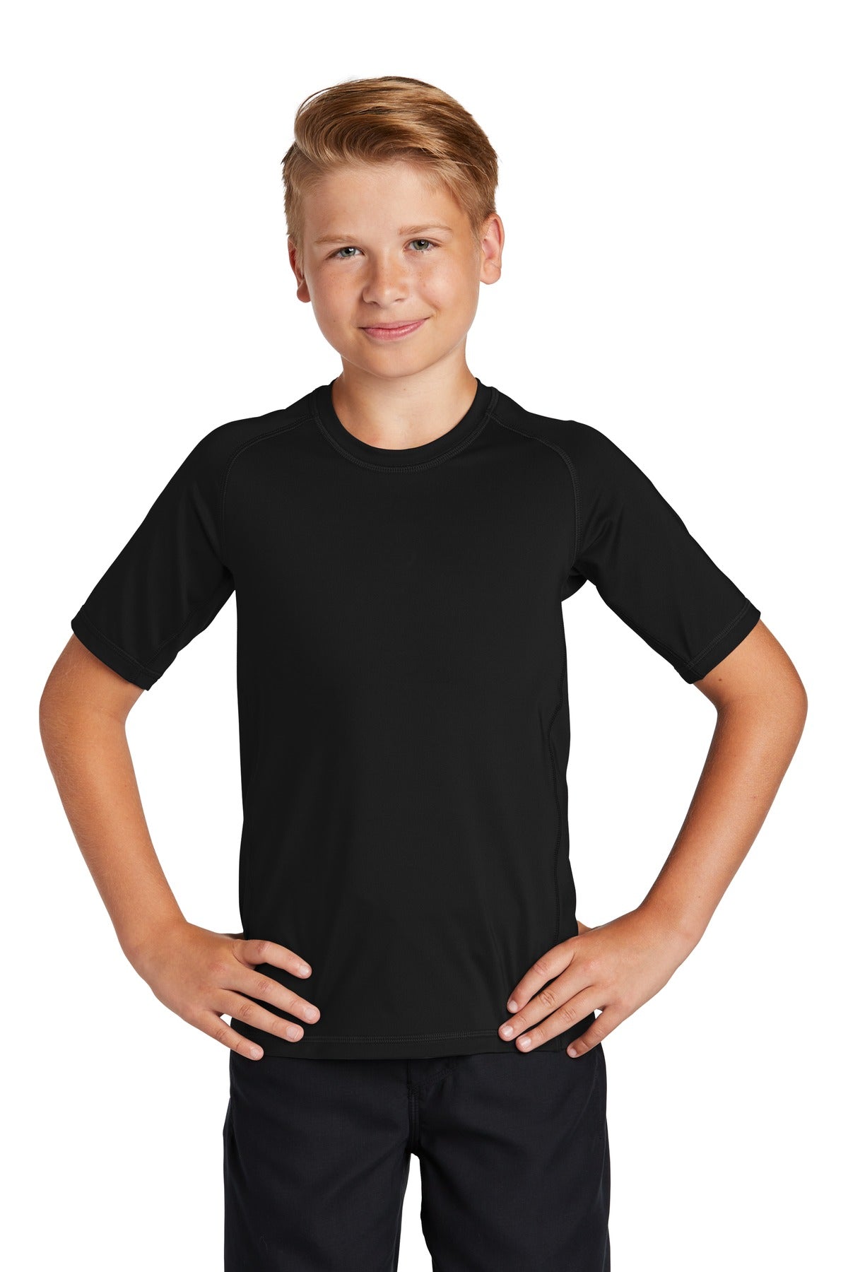 Sport-Tek Youth Rashguard Tee. YST470