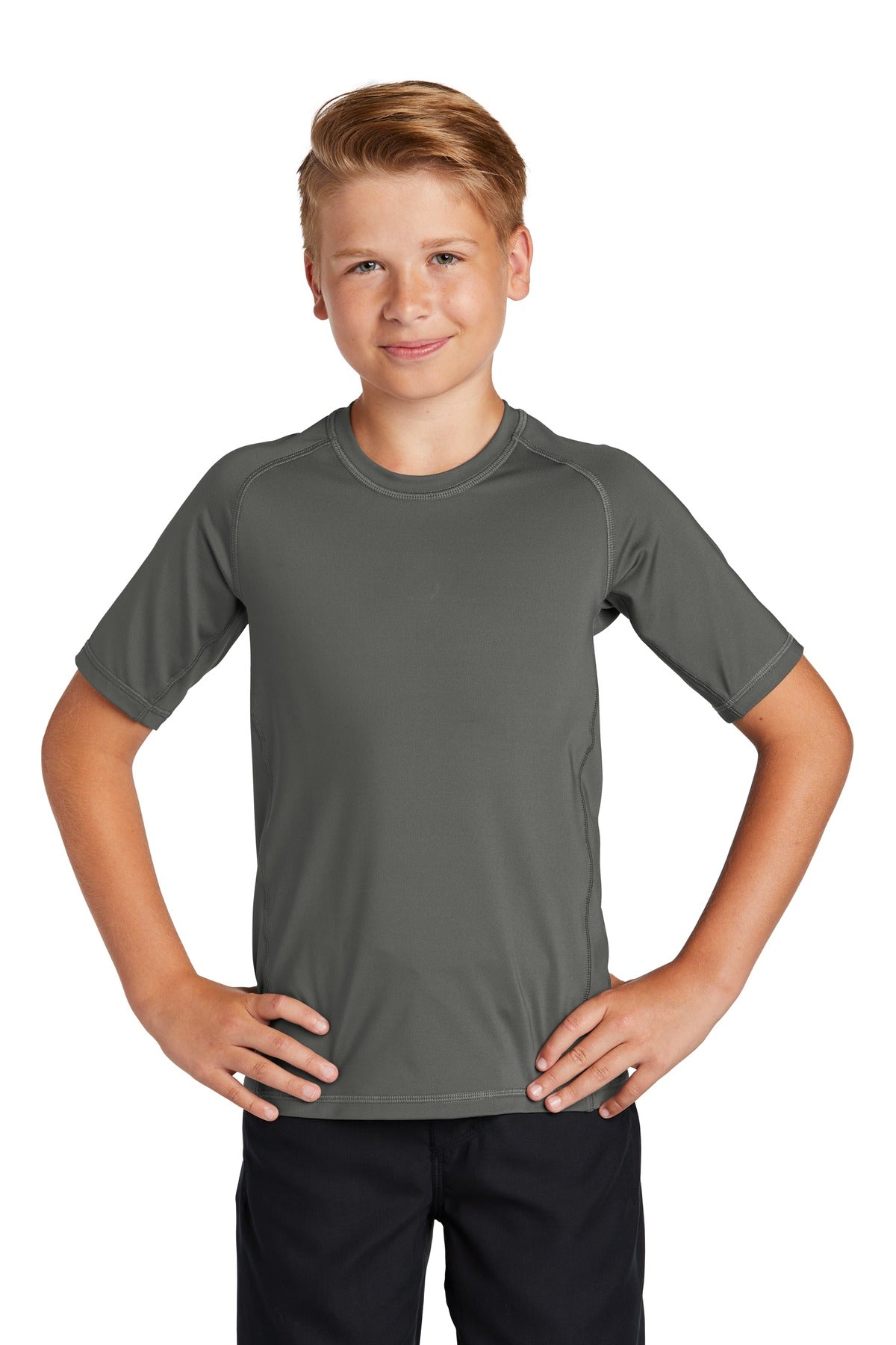 Sport-Tek Youth Rashguard Tee. YST470