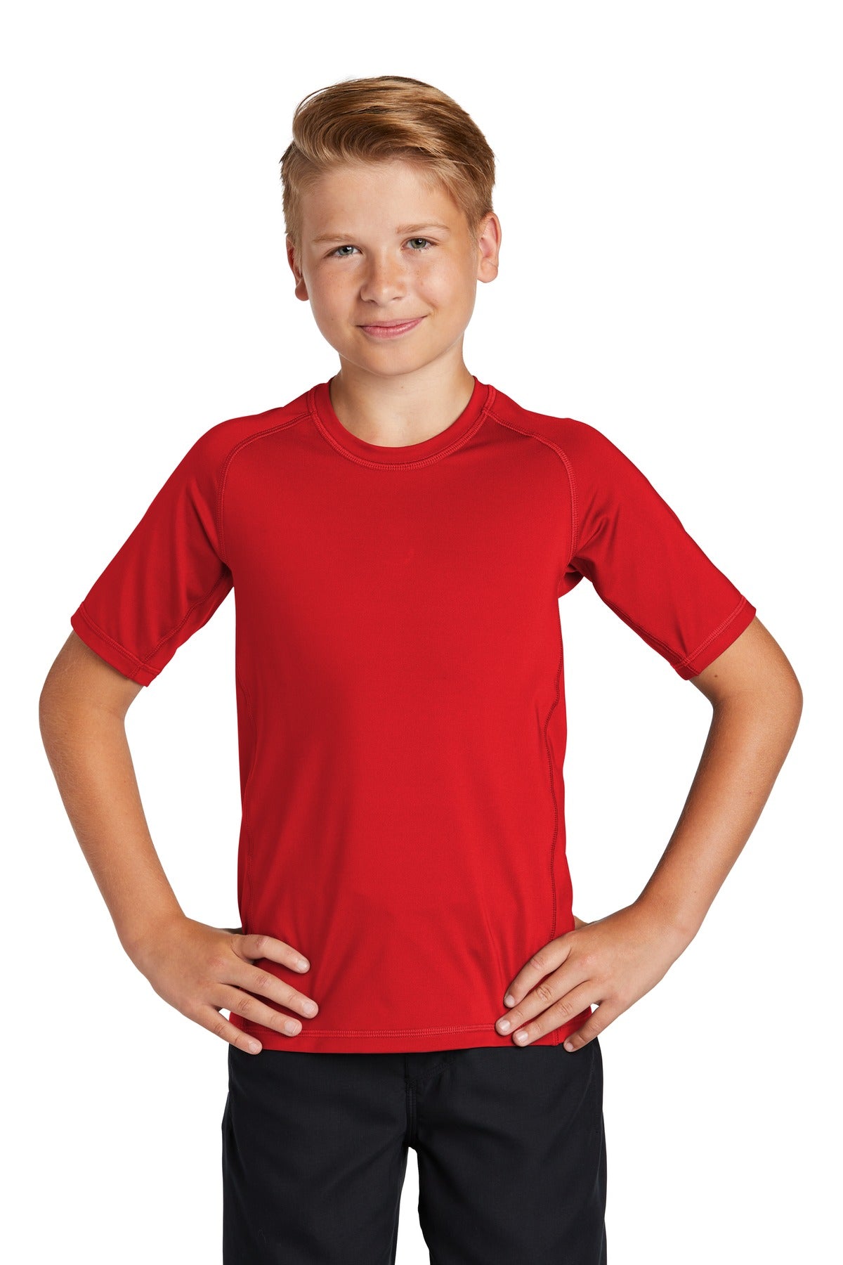 Sport-Tek Youth Rashguard Tee. YST470