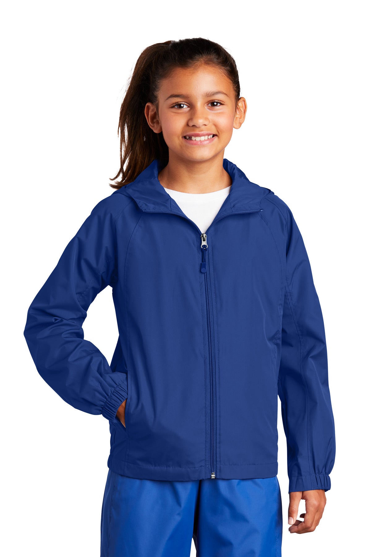 Sport-Tek Youth Hooded Raglan Jacket. YST73