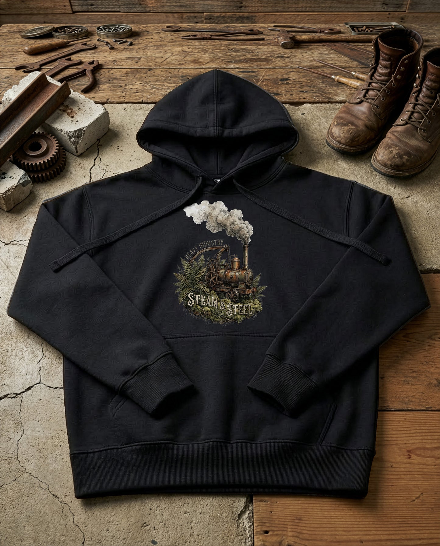 Steam Donkey | Structured Hoodie - black.jpg