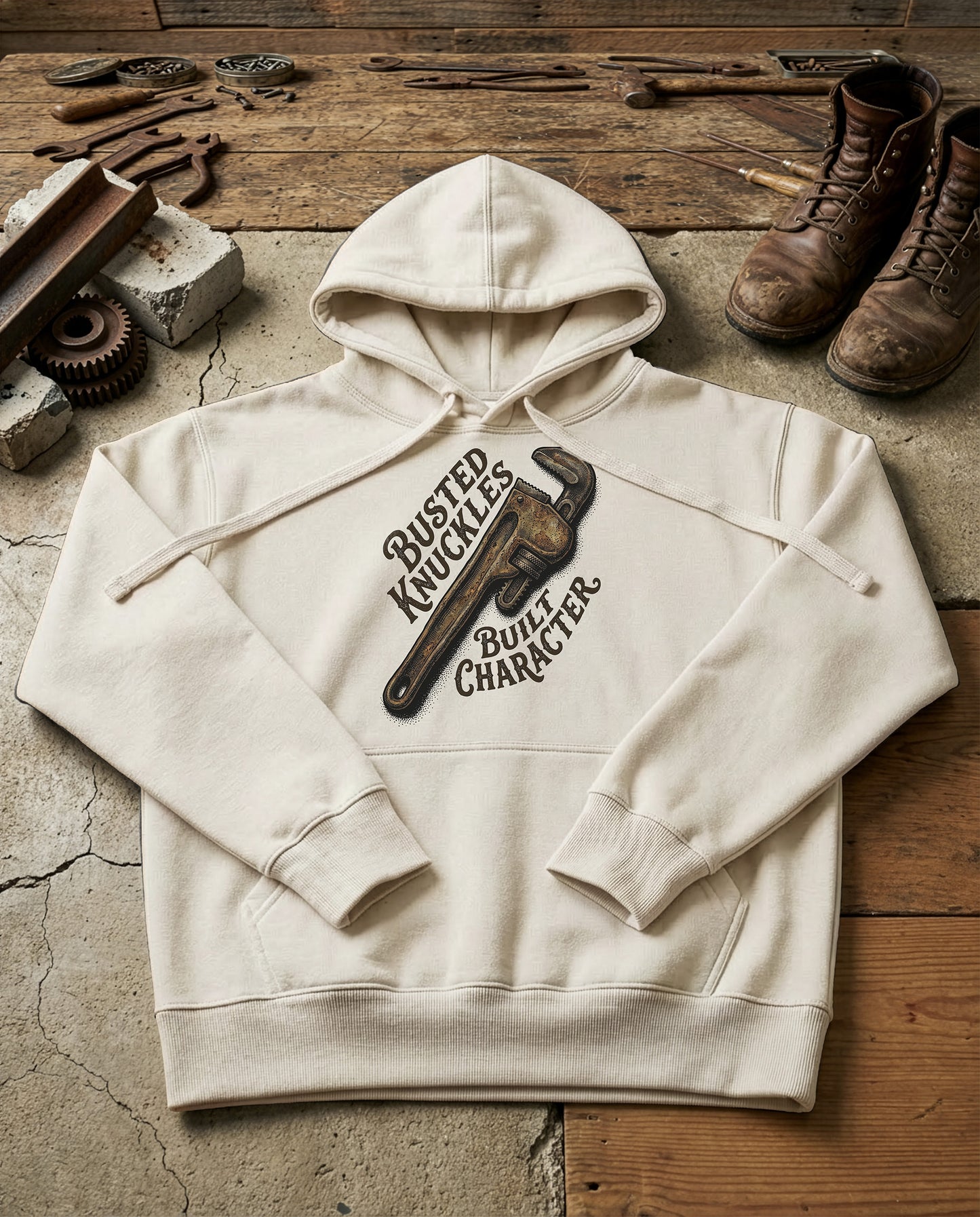 Knucklebuster | Structured Hoodie - bone.jpg