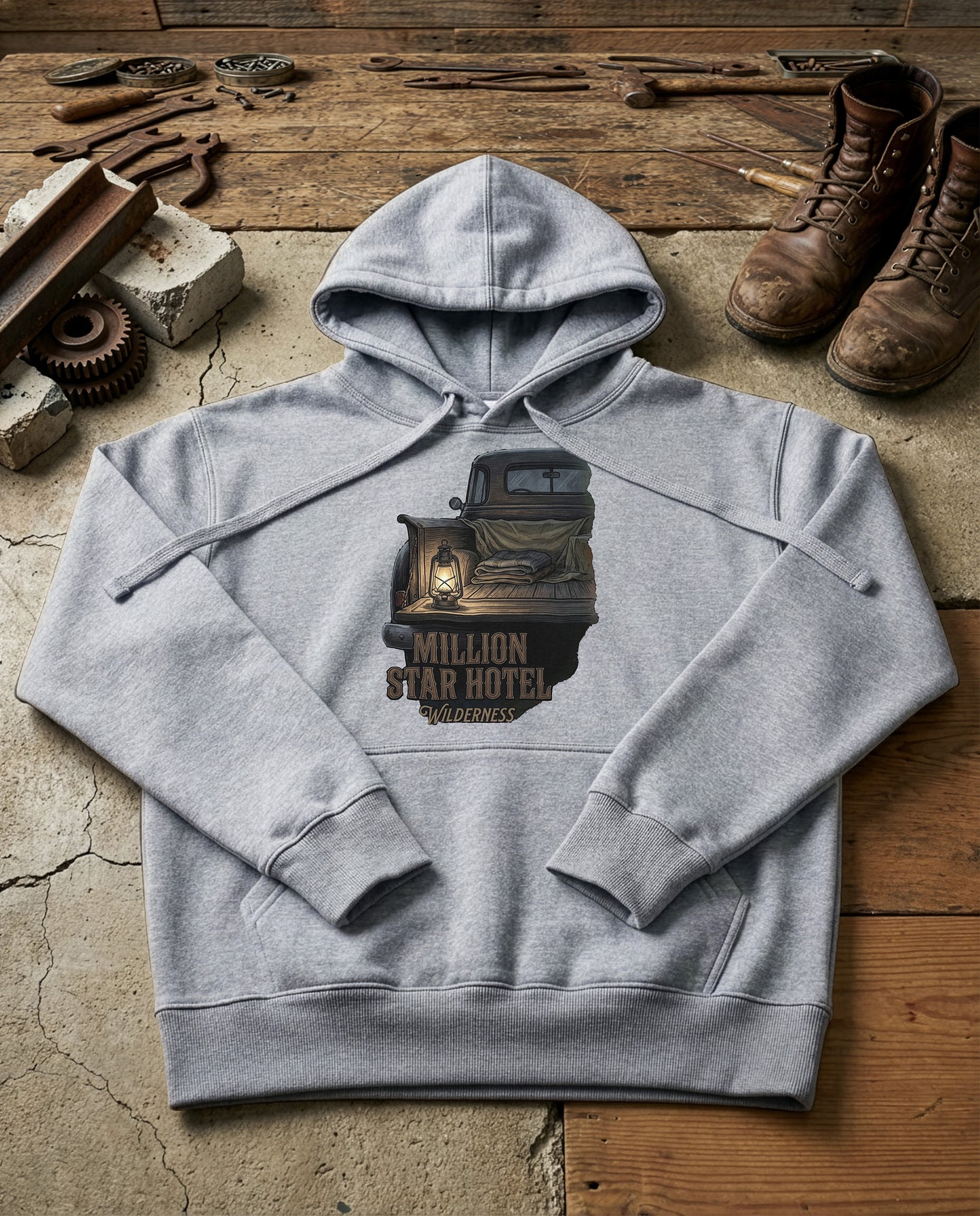Night Camp | Structured Hoodie - grey-heather.jpg