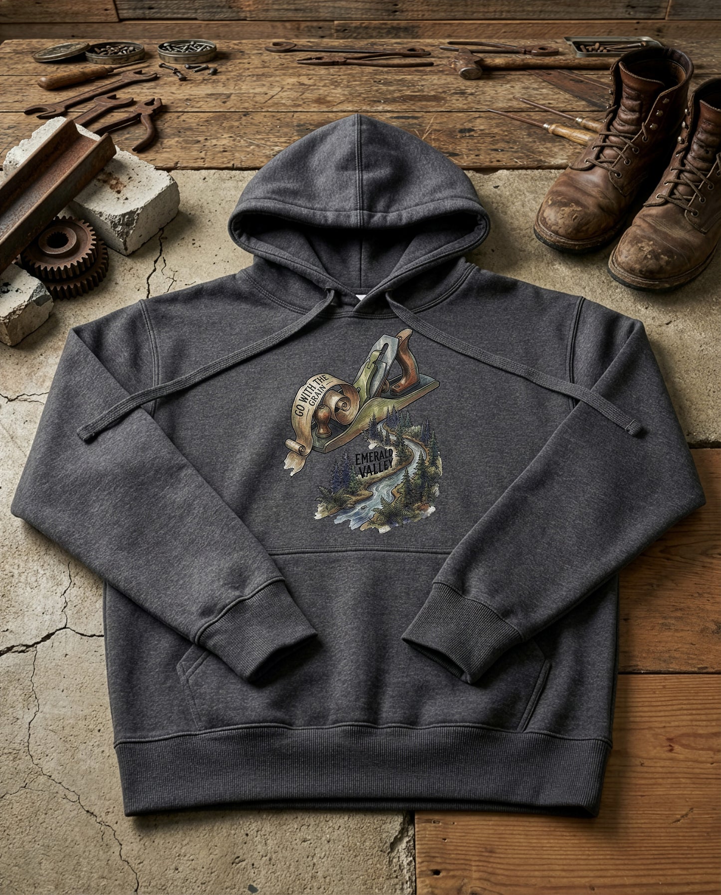 The Grain | Structured Hoodie - charcoal-heather.jpg