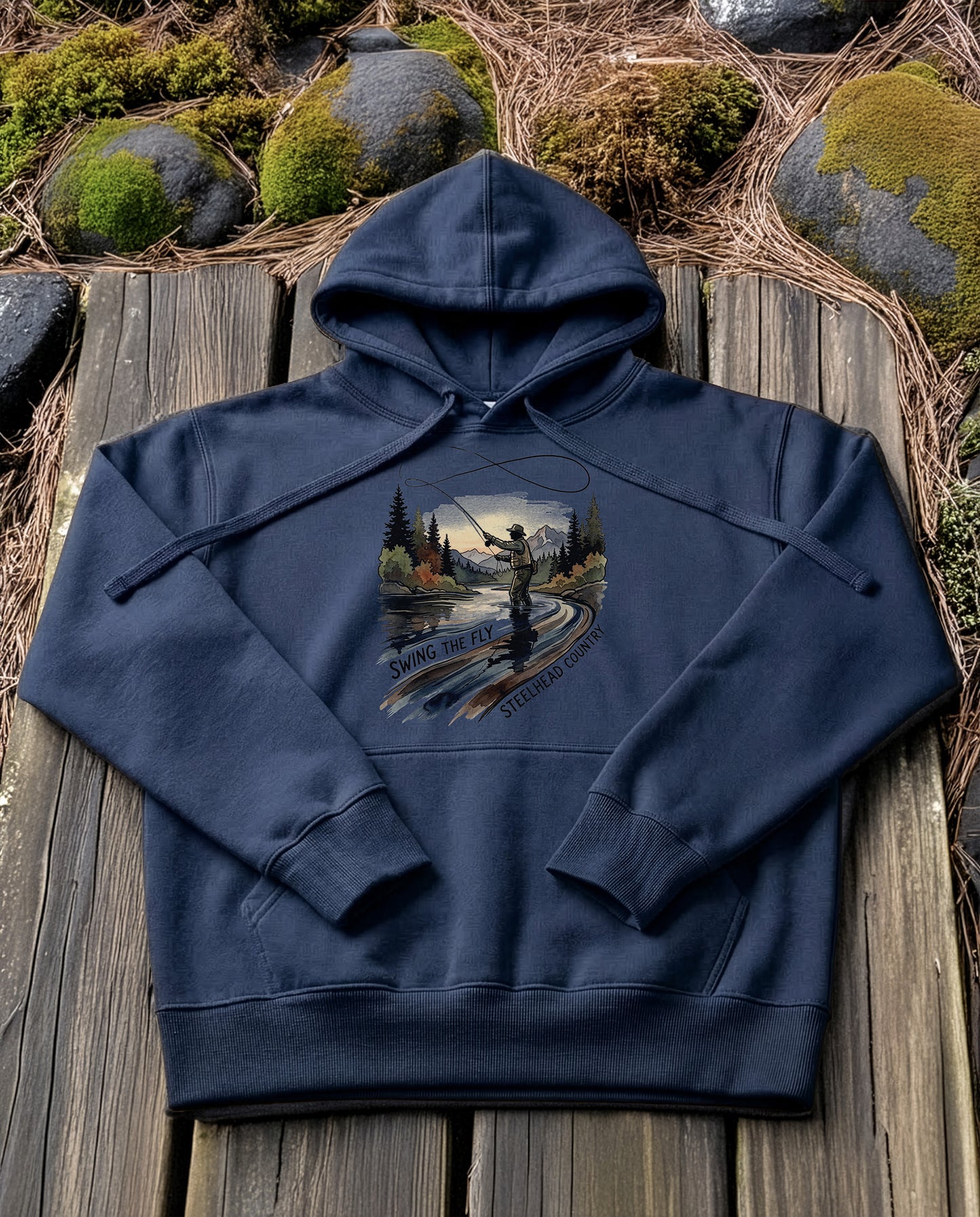 Spey Cast | Structured Hoodie - navy.jpg